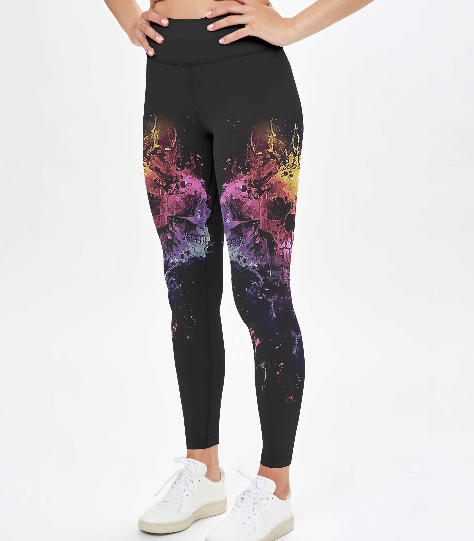 Stuck Between Idk Idc And Idgaf Skull All Over Print 3 Leggings