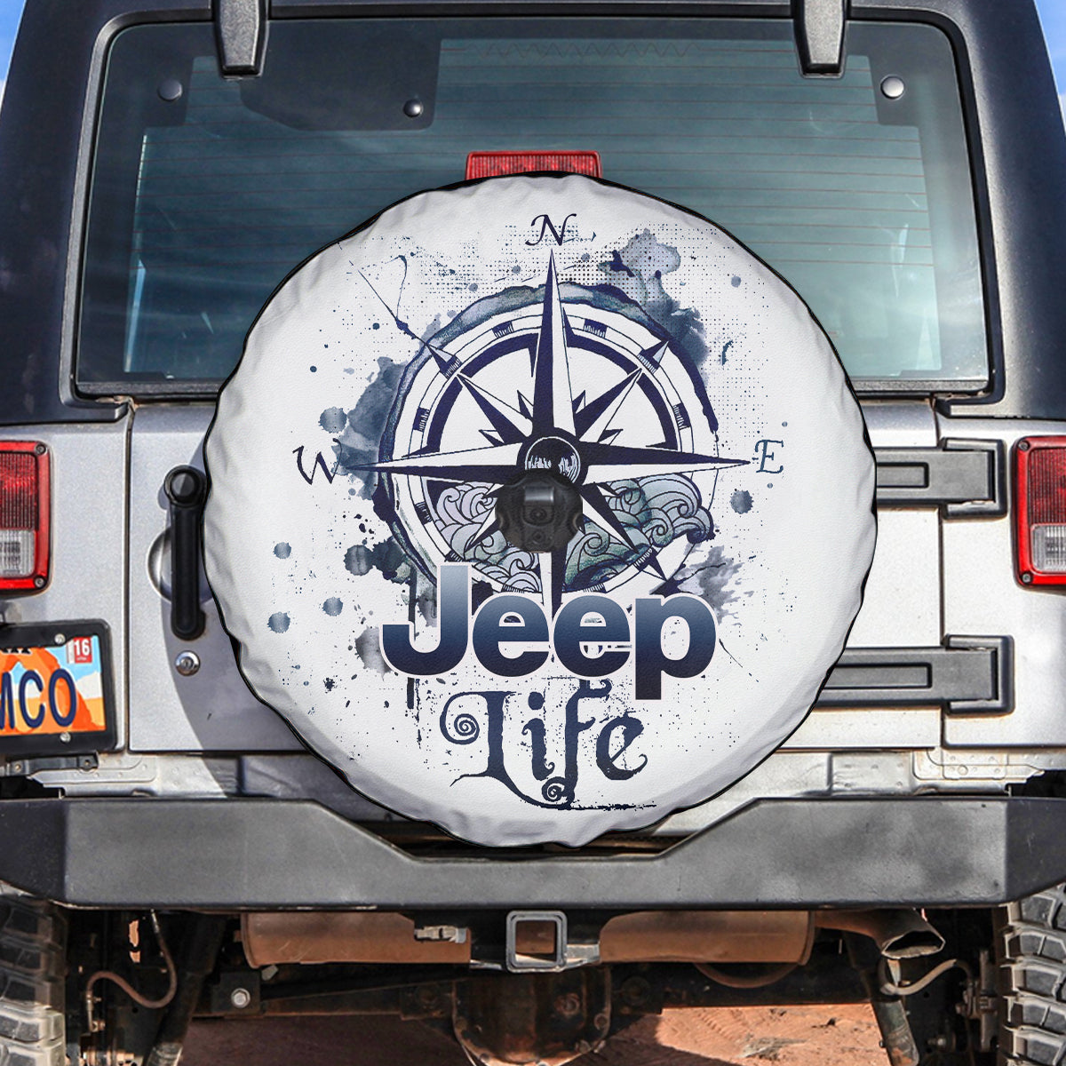 Jeep Life Compass Sketch Spare Tire Cover