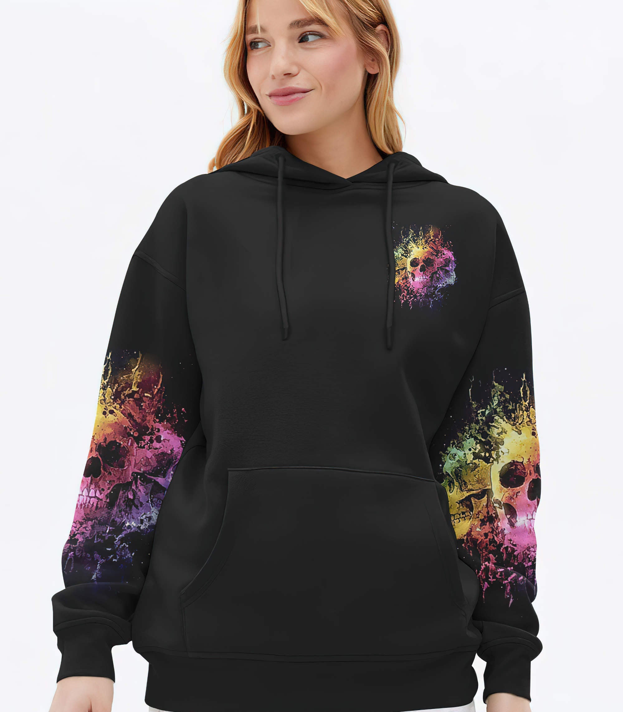 Stuck Between Idk Idc And Idgaf Skull All Over Print 3 Hoodie