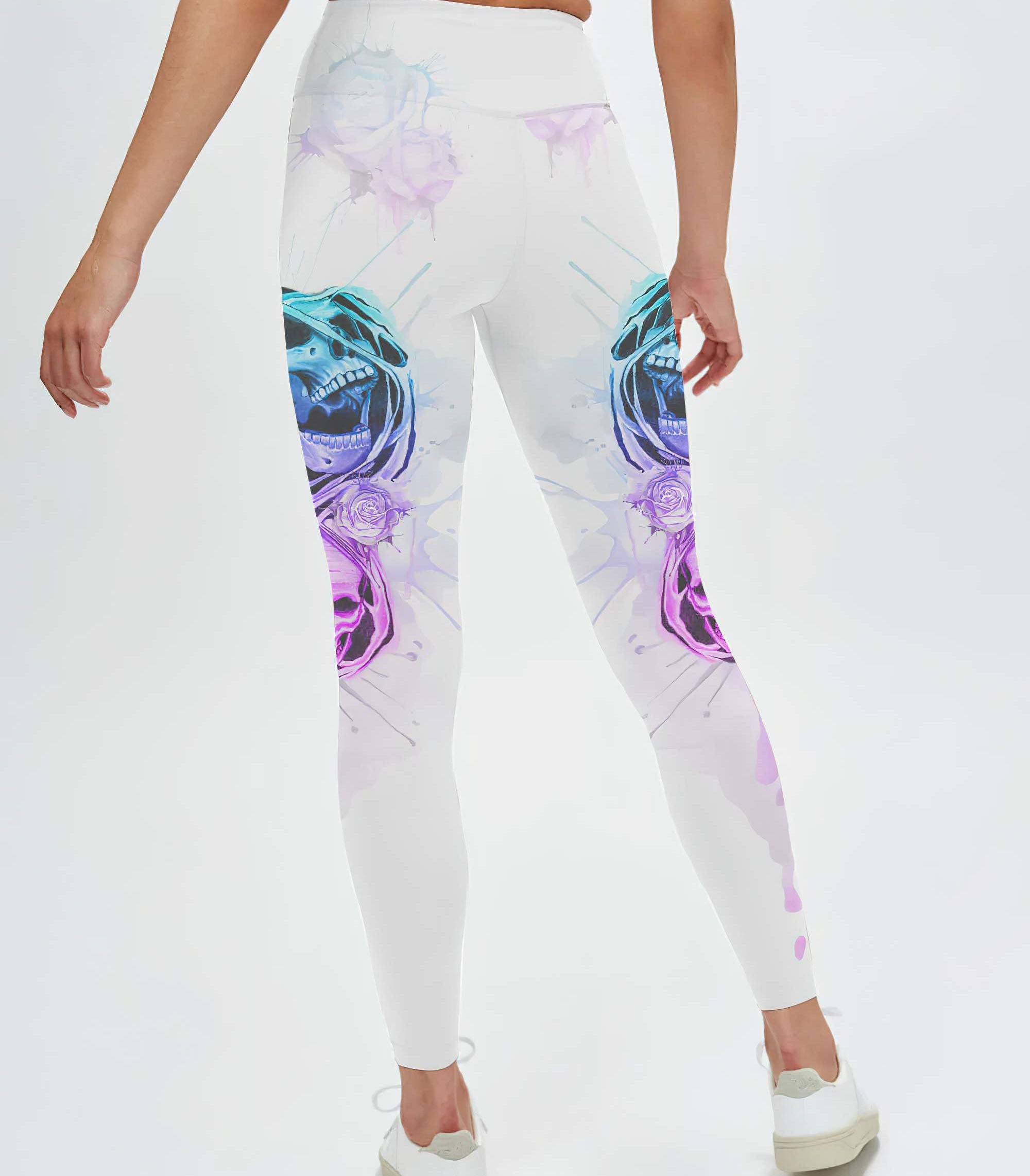 Stuck Between Idk Idc And Idgaf Skull All Over Print 2 Leggings