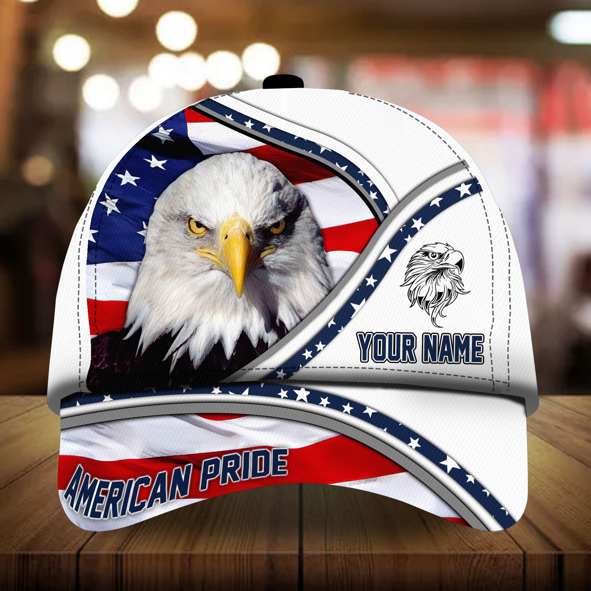 Premium Unique American Pride Eagle Patriotic Cap Technicolor Personalized