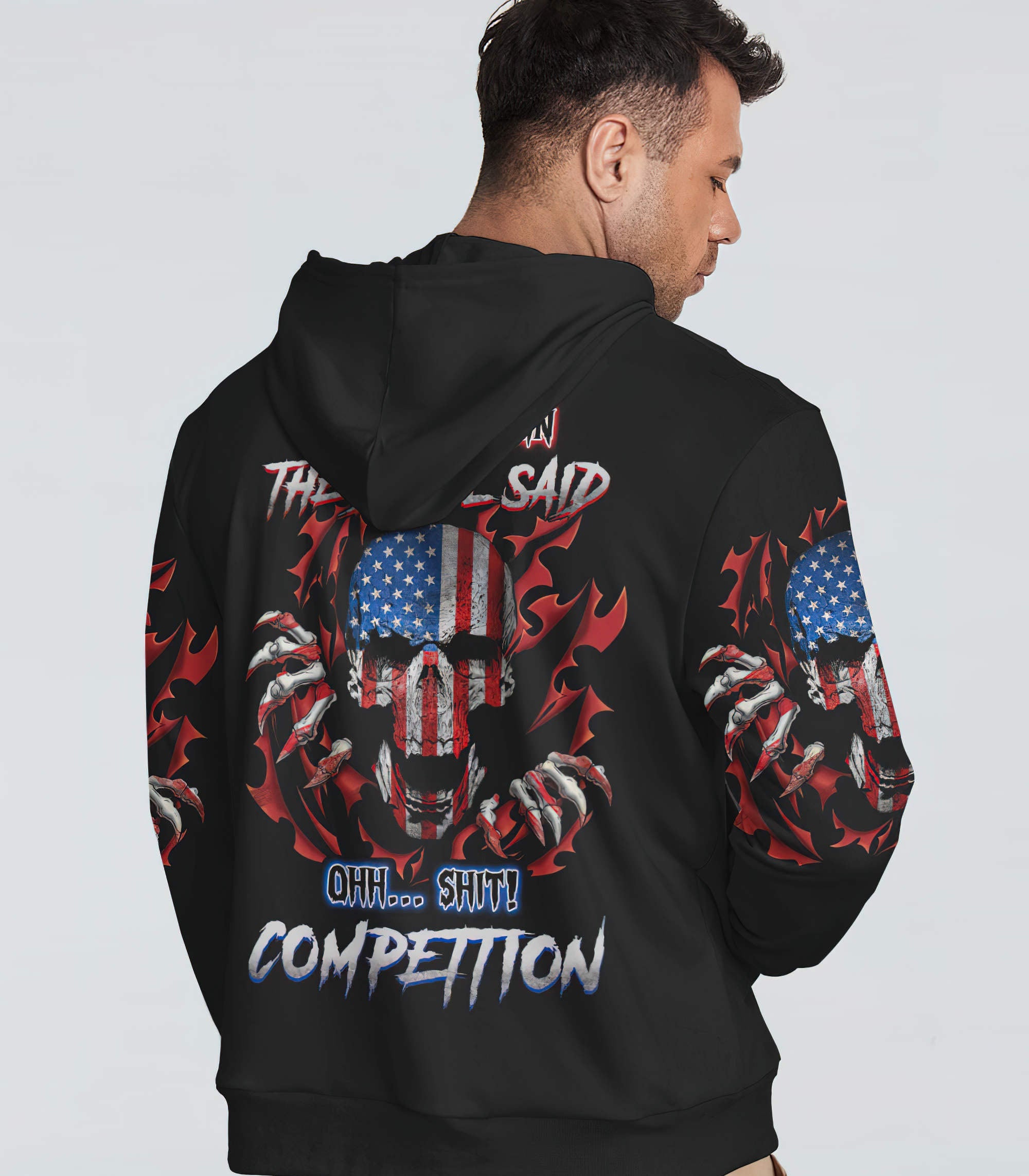 Stuck Between Idk Idc And Idgaf Skull All Over Print Hoodie