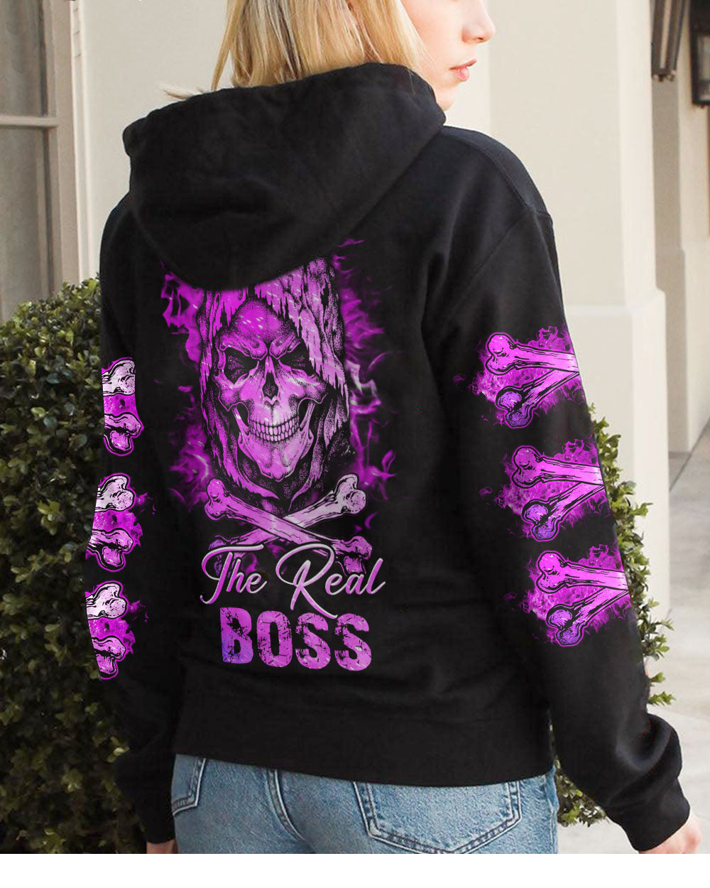 Valentine Outfit Skull The Real Boss Hoodie For Couple