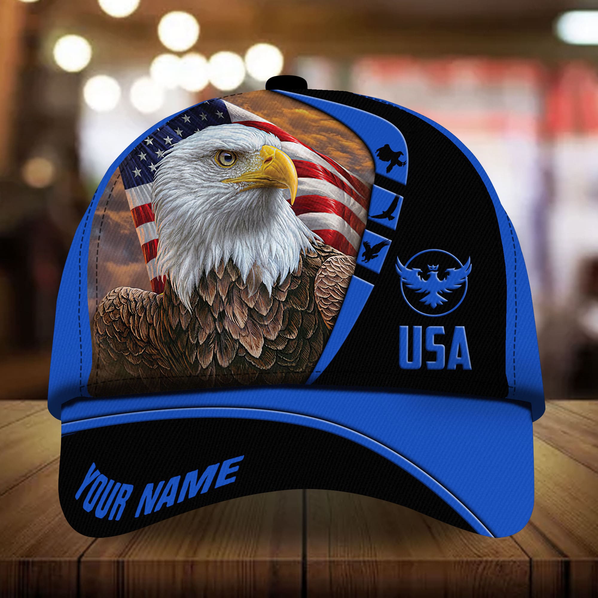 Premium Eagle Patriot 3D Art Cap USA Eagle Hat Multicolor Personalized