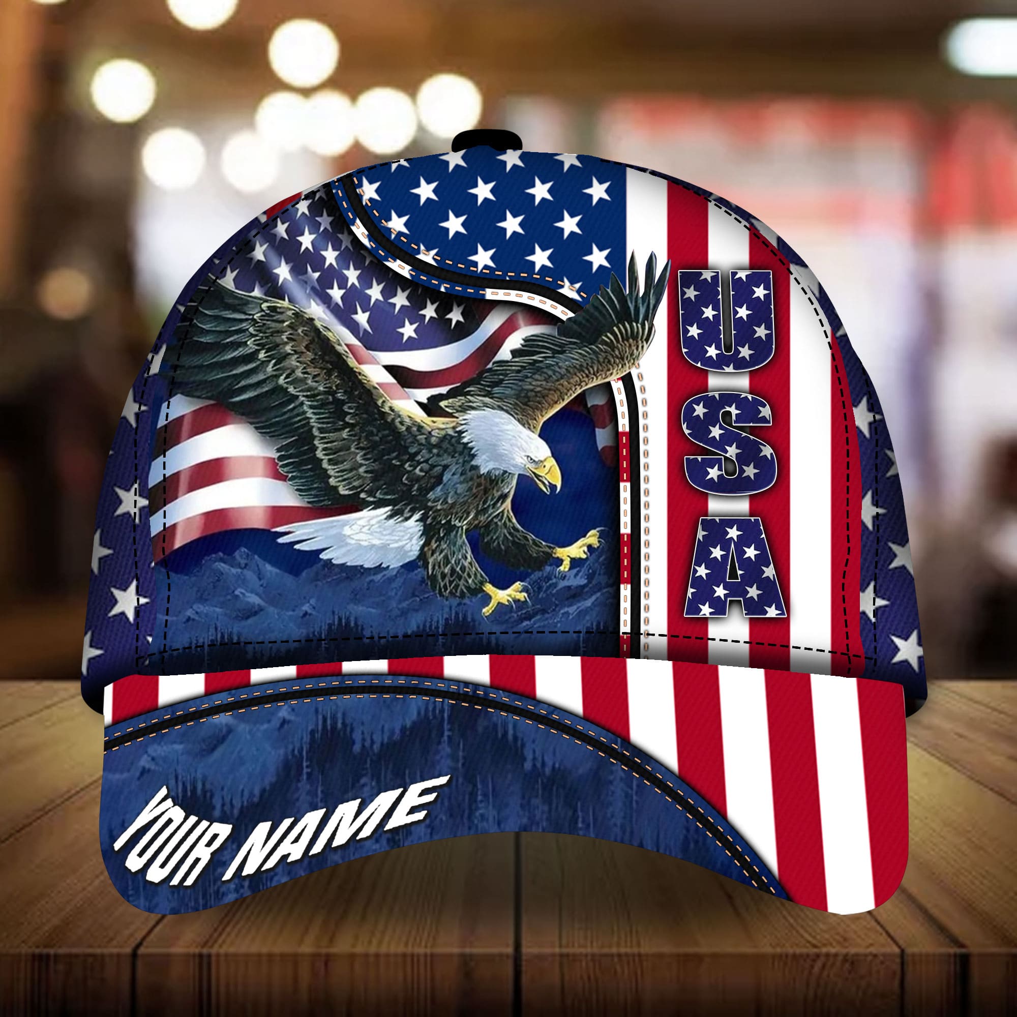 Premium American Eagle Patriotism 3D Cap American Flag Personalized