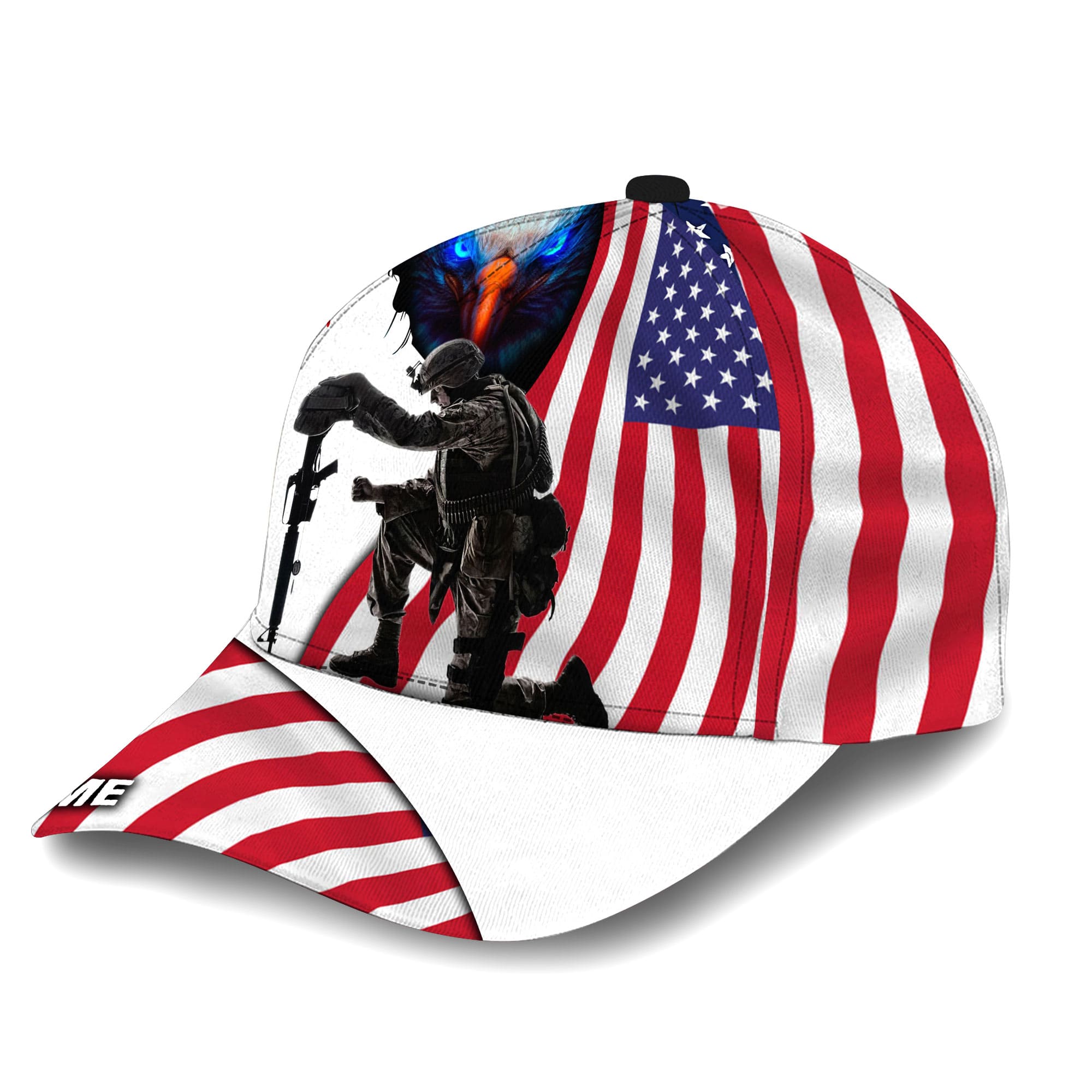 Premium Eagle US Veteran Hats 3D US Flag Personalized