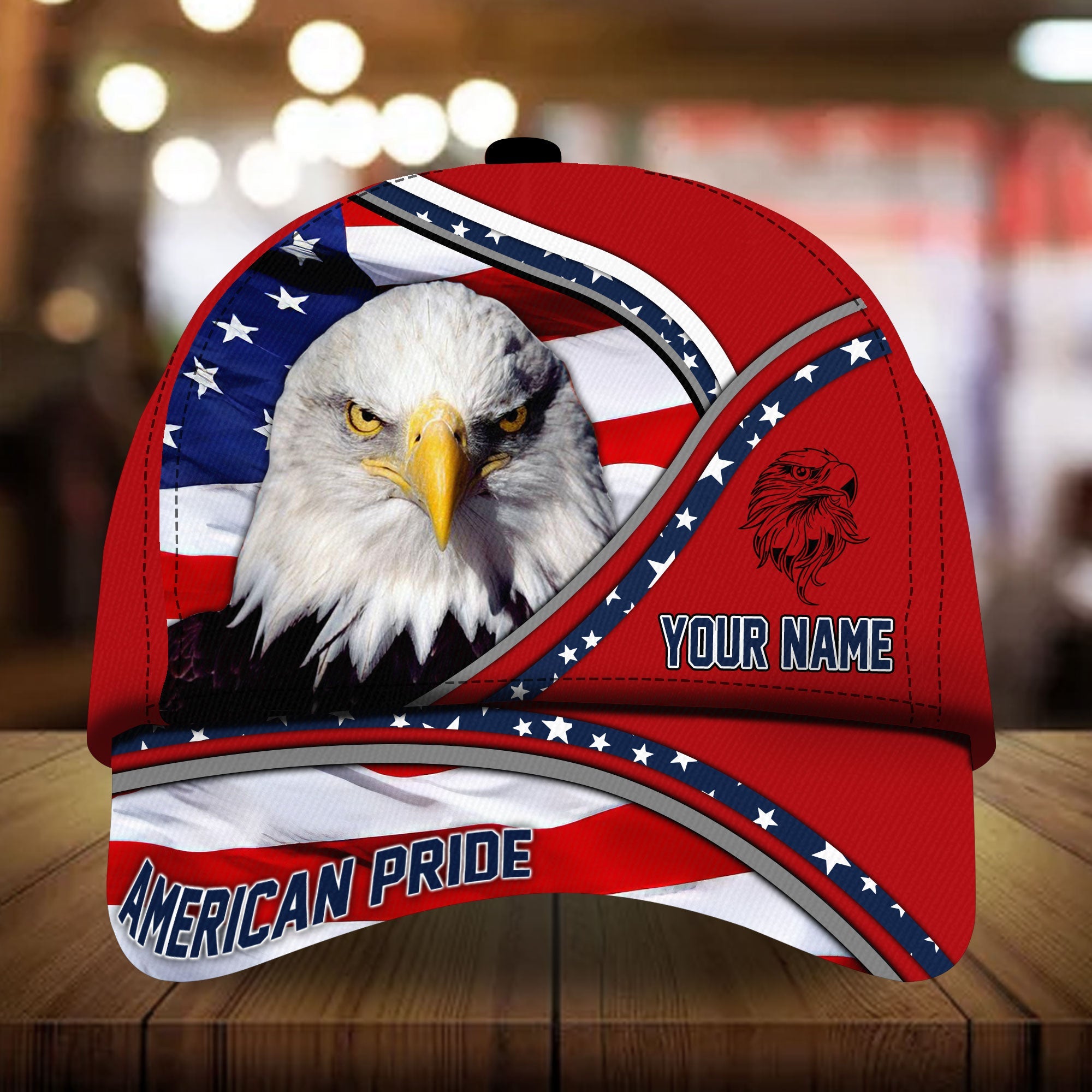 Premium Unique American Pride Eagle Patriotic Cap Technicolor Personalized