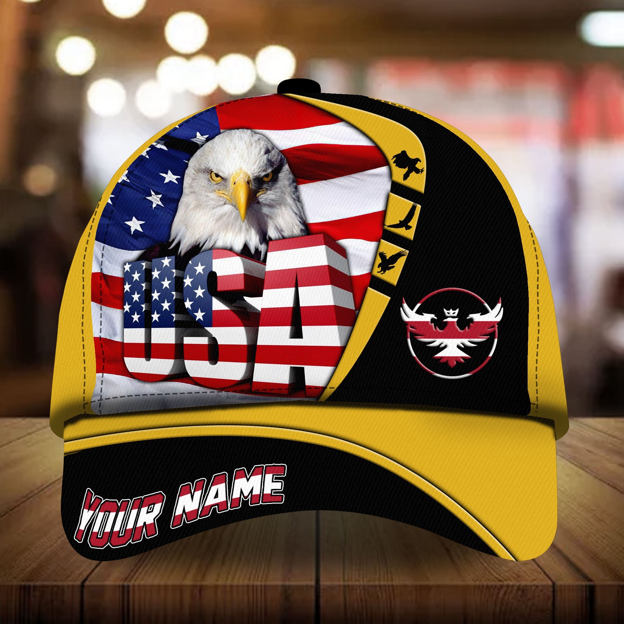 Premium Unique United States of America Eagle Patriotic Cap Technicolor Personalized