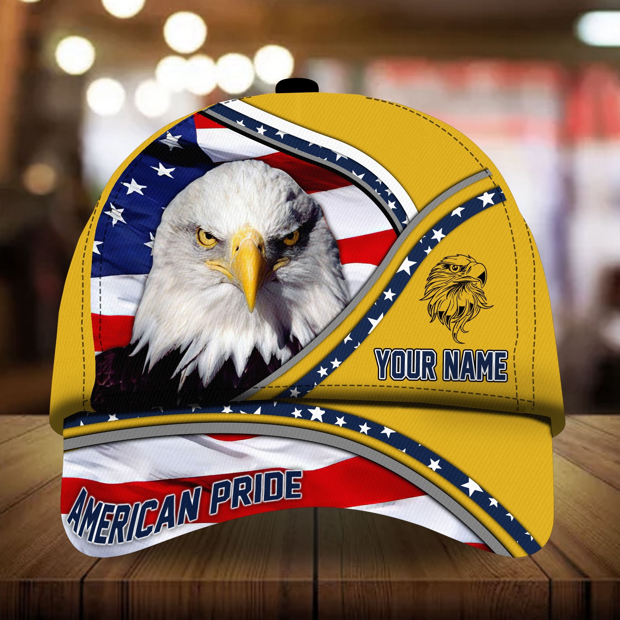 Premium Unique American Pride Eagle Patriotic Cap Technicolor Personalized