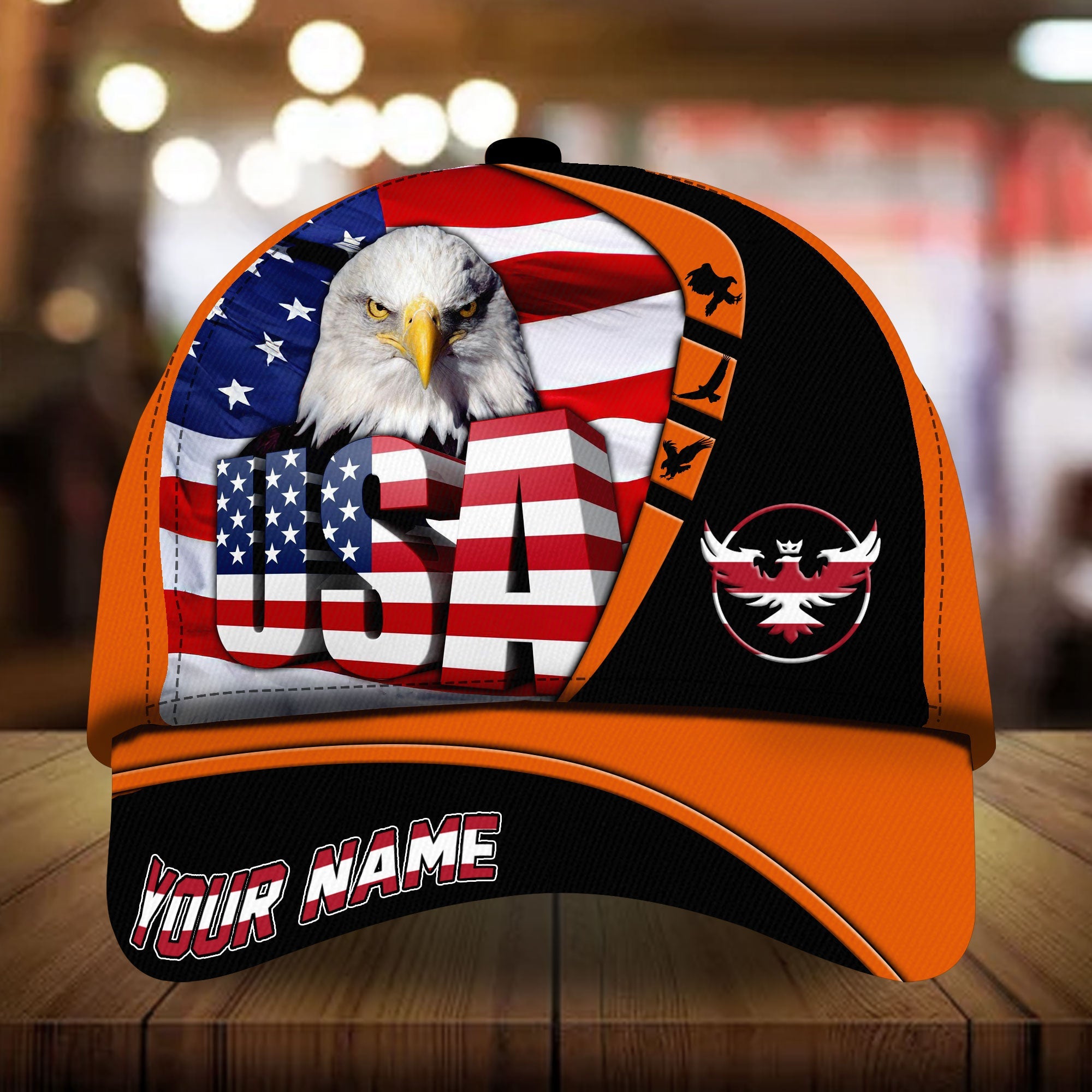 Premium Unique United States of America Eagle Patriotic Cap Technicolor Personalized
