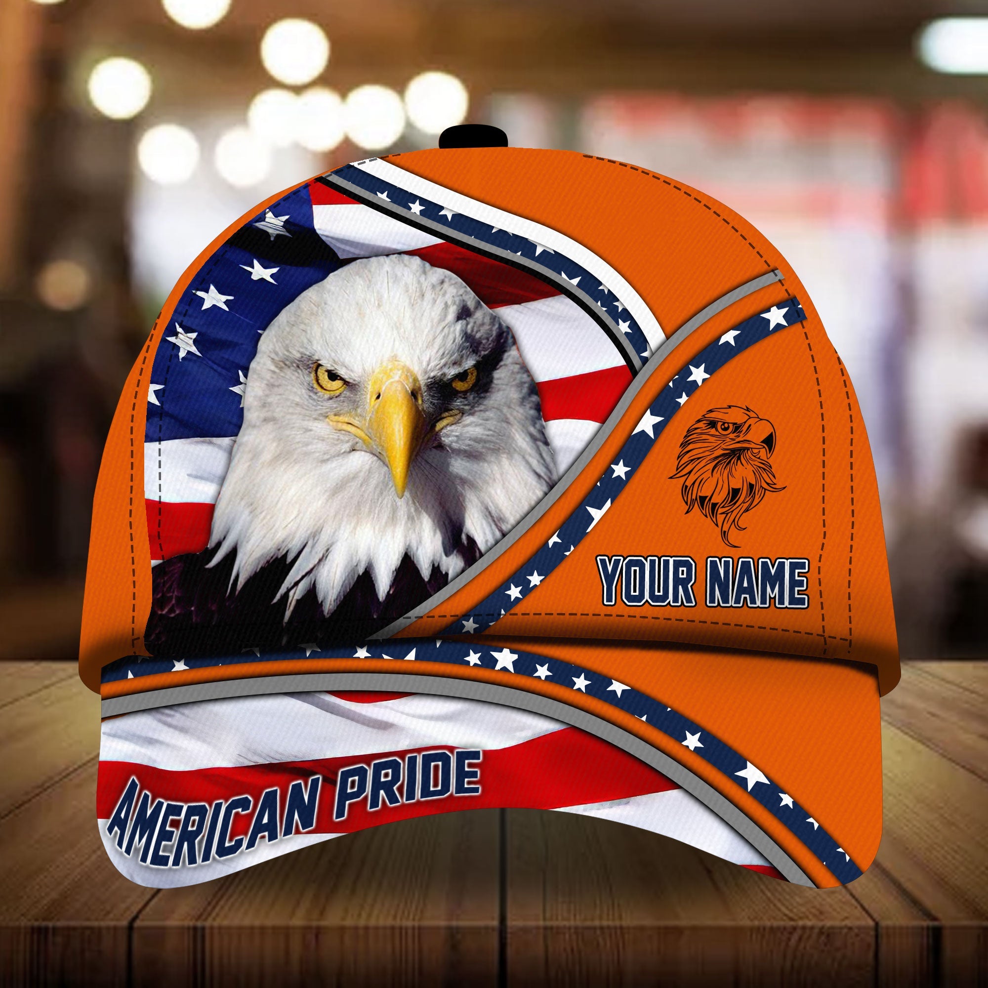 Premium Unique American Pride Eagle Patriotic Cap Technicolor Personalized