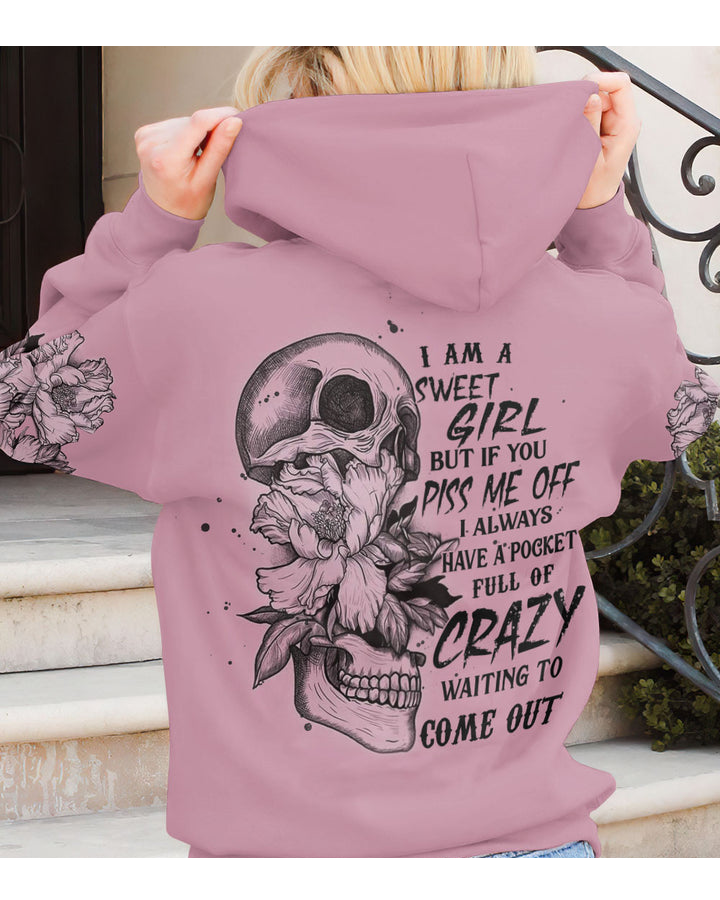 I Am A Sweet Girl Sugar Skull Pink Hoodie