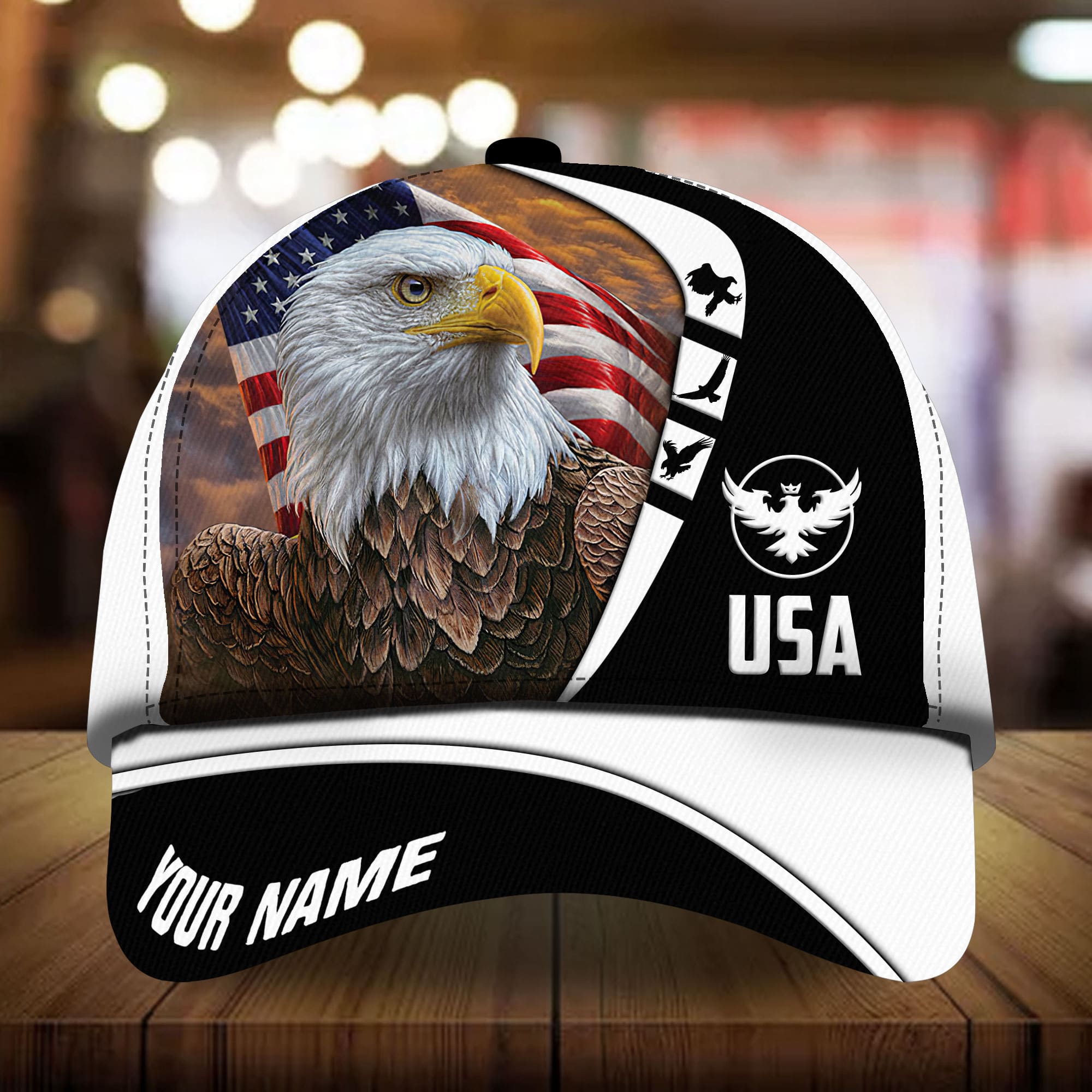 Premium Eagle Patriot 3D Art Cap USA Eagle Hat Multicolor Personalized