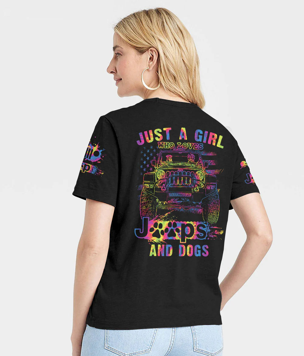 just-a-girl-who-loves-jeeps-and-dogs-flag-women-v-neck-t-shirt