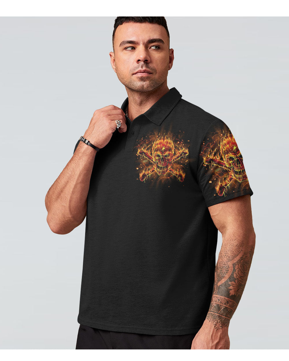 Some Say I Don't Play Well With Others Fire Skull Polo Shirt