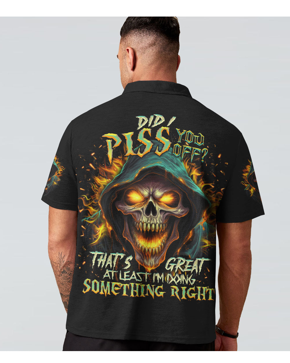 Did I Piss You Off Reaper Skull Polo Shirt