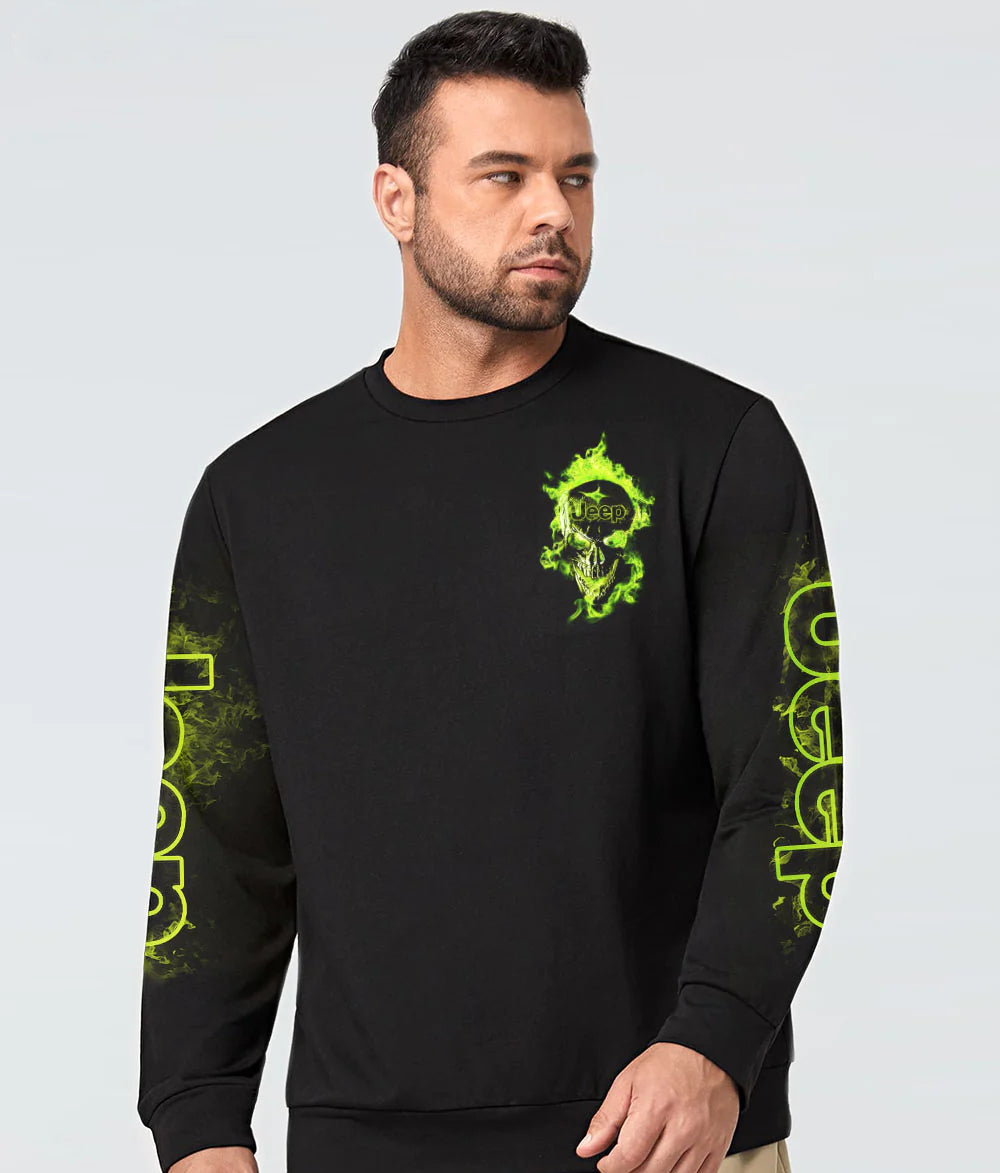 never-underestimate-an-old-man-jeep-fire-skl-green-sweatshirt