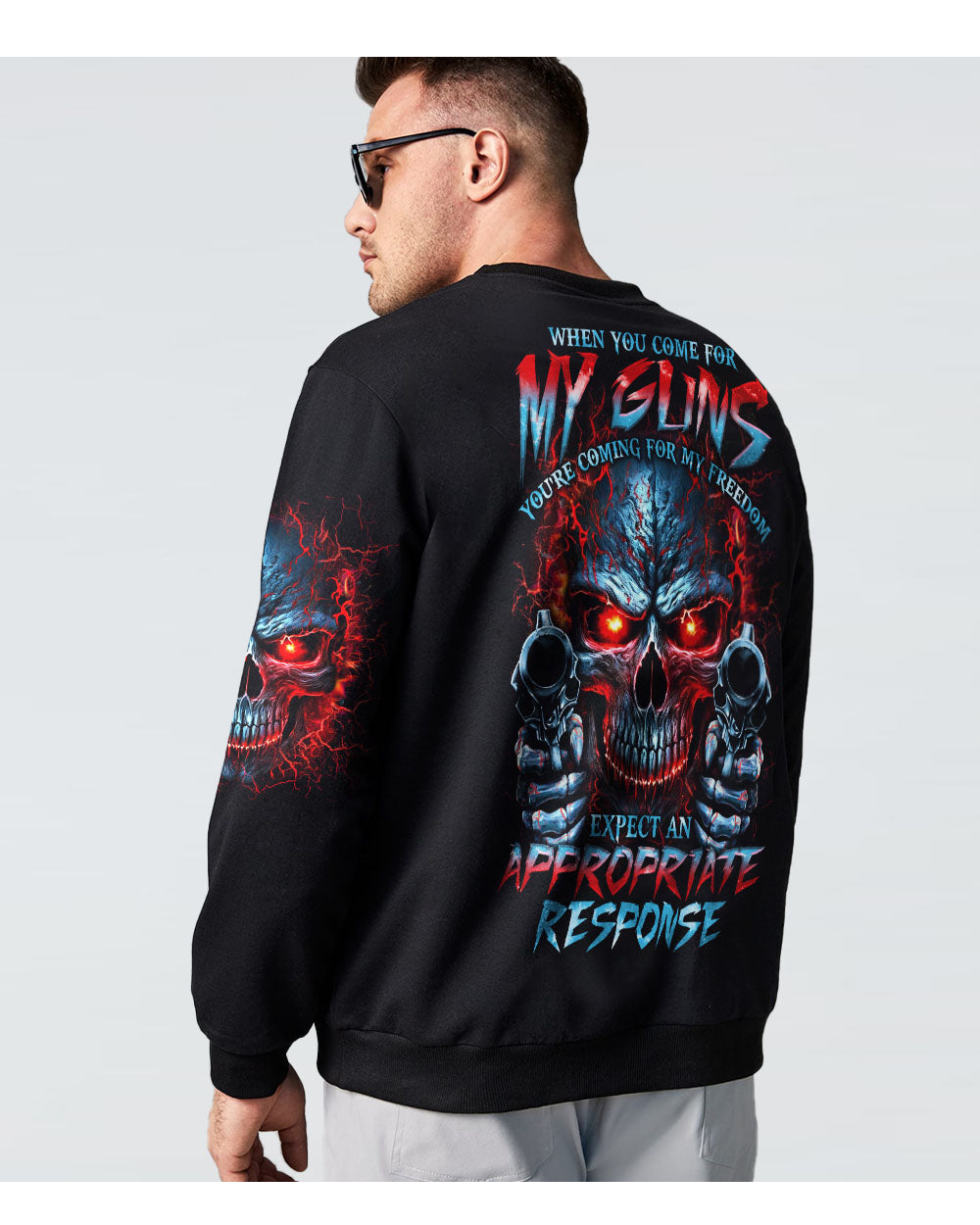 When You Come For My G Skull Fire Black Sweatshirt