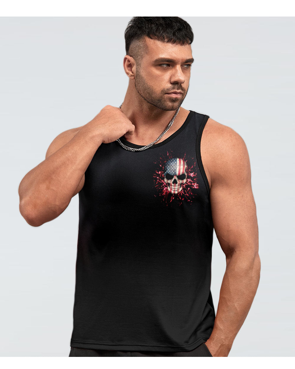 Attention I'm Out Of Order Skull Black Tank Top