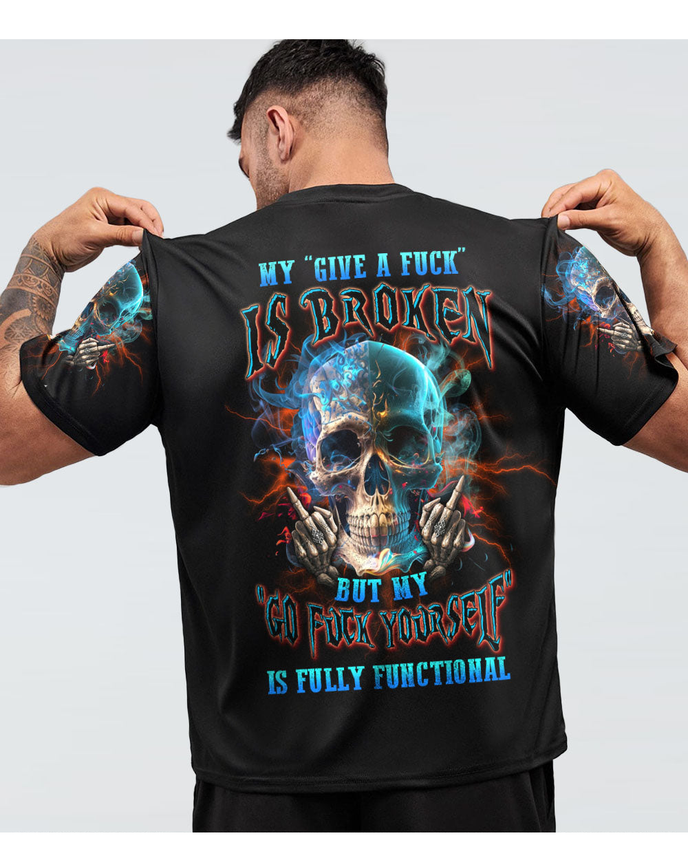 My Give A F*ck Is Broken Black Skull T Shirt