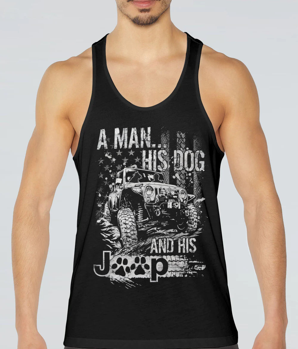 a-man-his-dog-and-his-jeep-paw-dog-black-tank-top