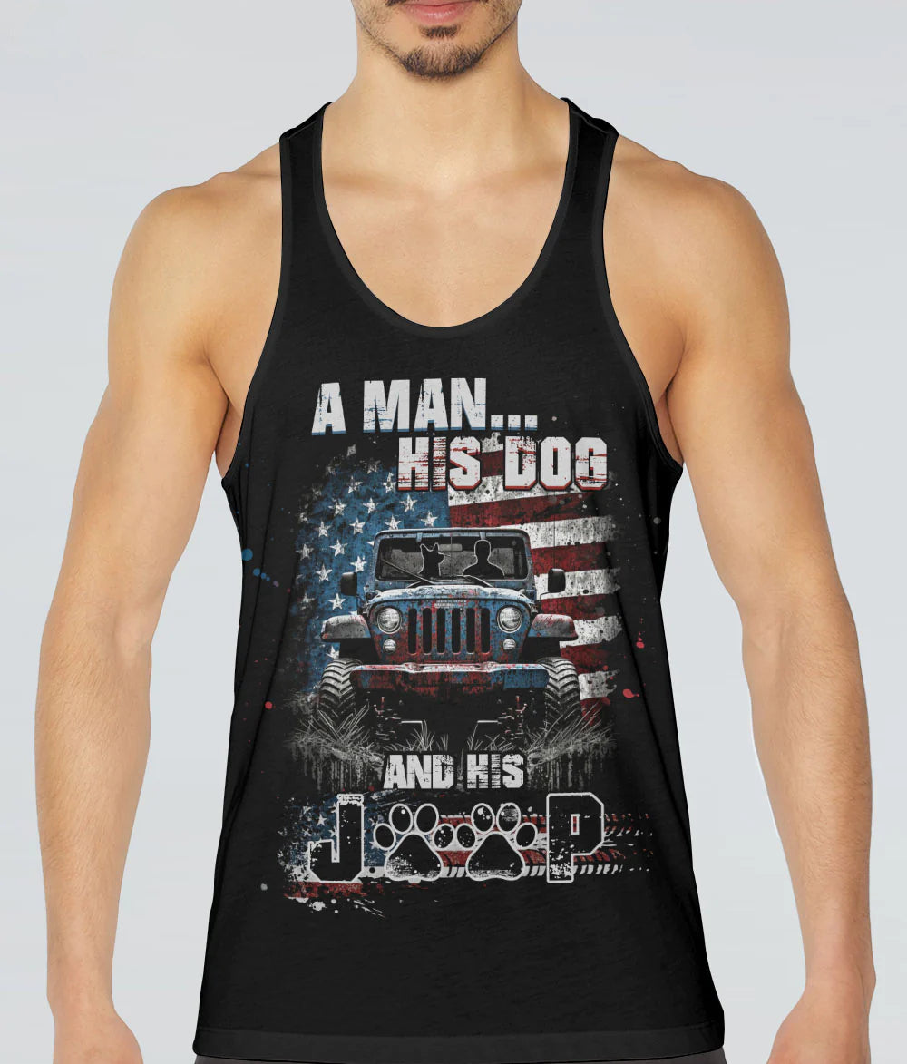 a-man-his-dog-and-his-jeep-paw-dog-tank-top