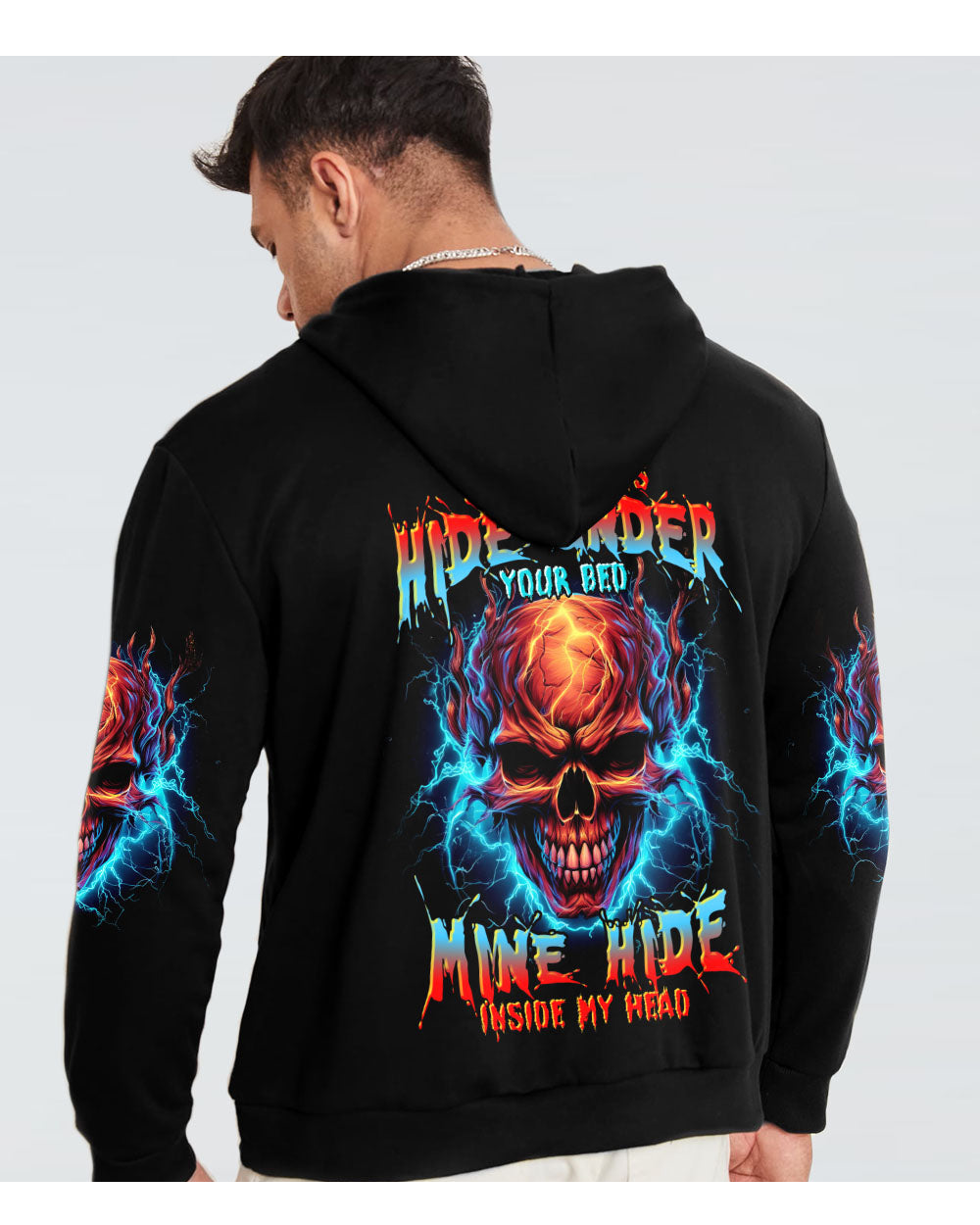 Your Demons Hide Under Your Bed Skull Hoodie