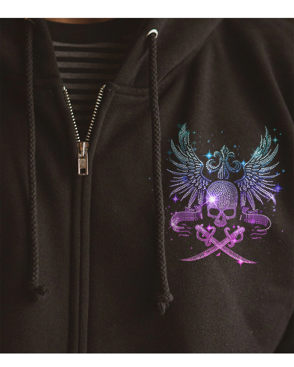 You Couldn't Handle Me Wing Skull Black Hoodie