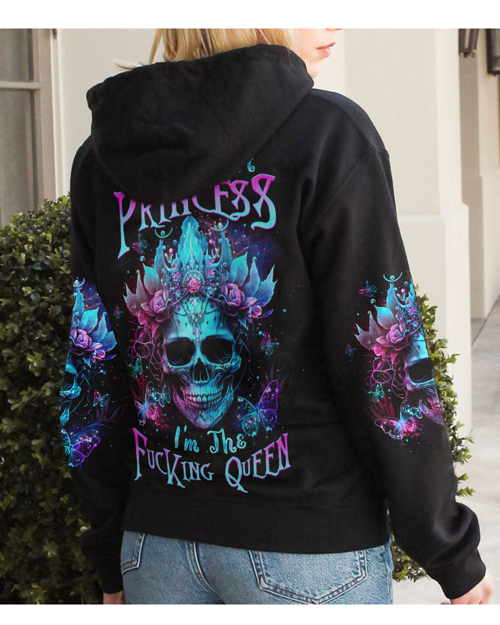 I'm Not A Princess Skull Black Hoodie