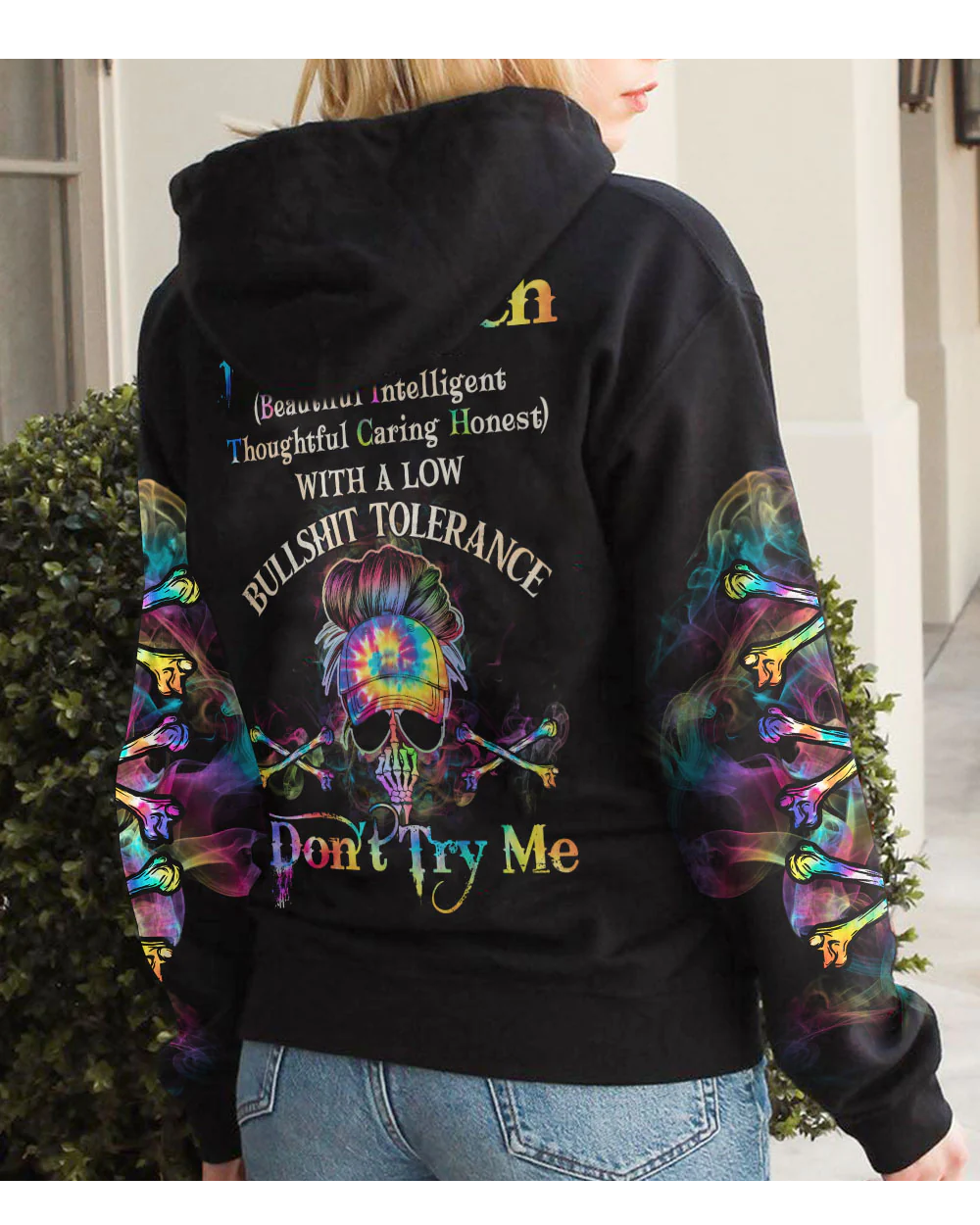 I'm A B Don't Try Me Skull Black 3D Hoodie