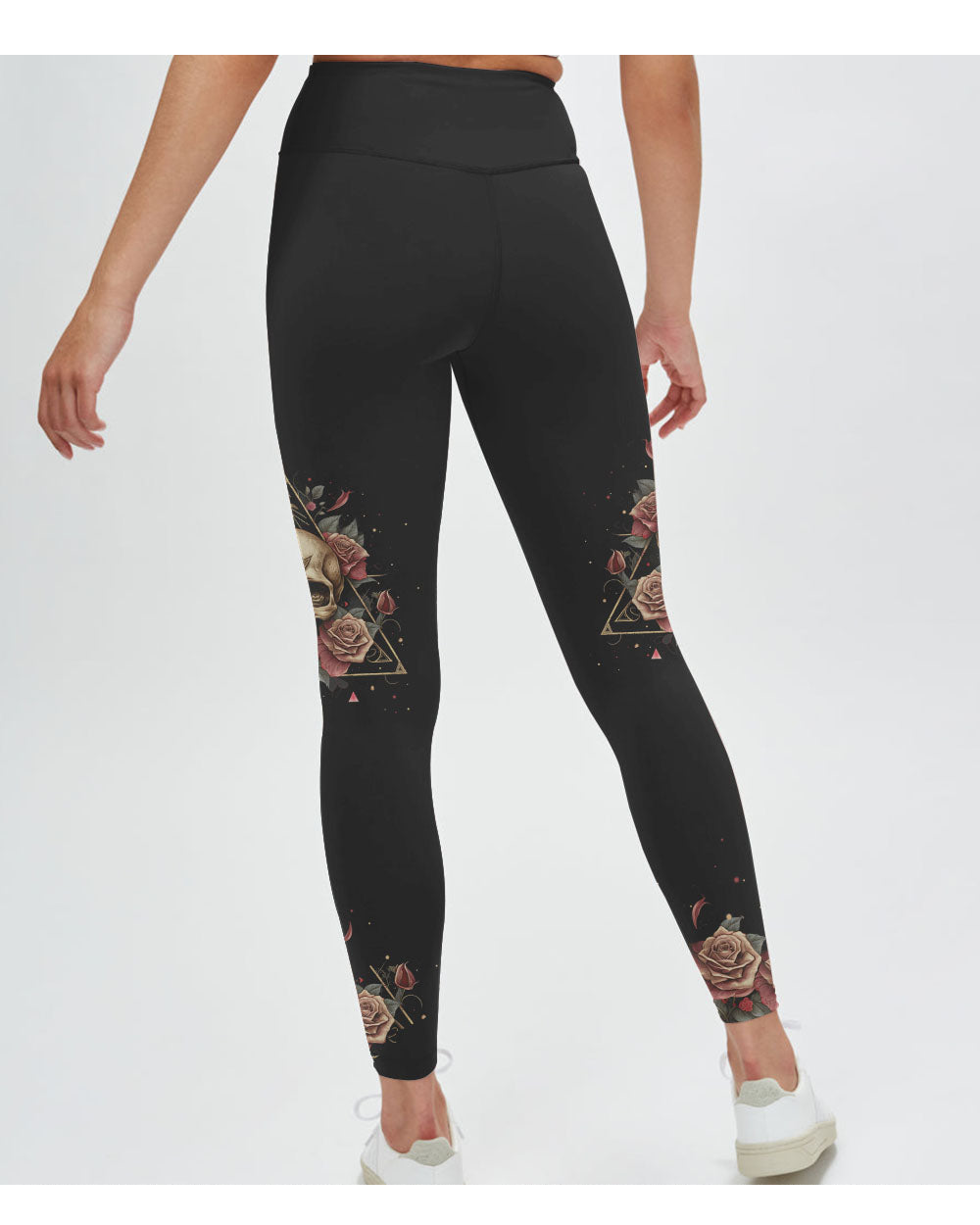 You Couldn't Handle Me Skull Roses Triangle Leggings