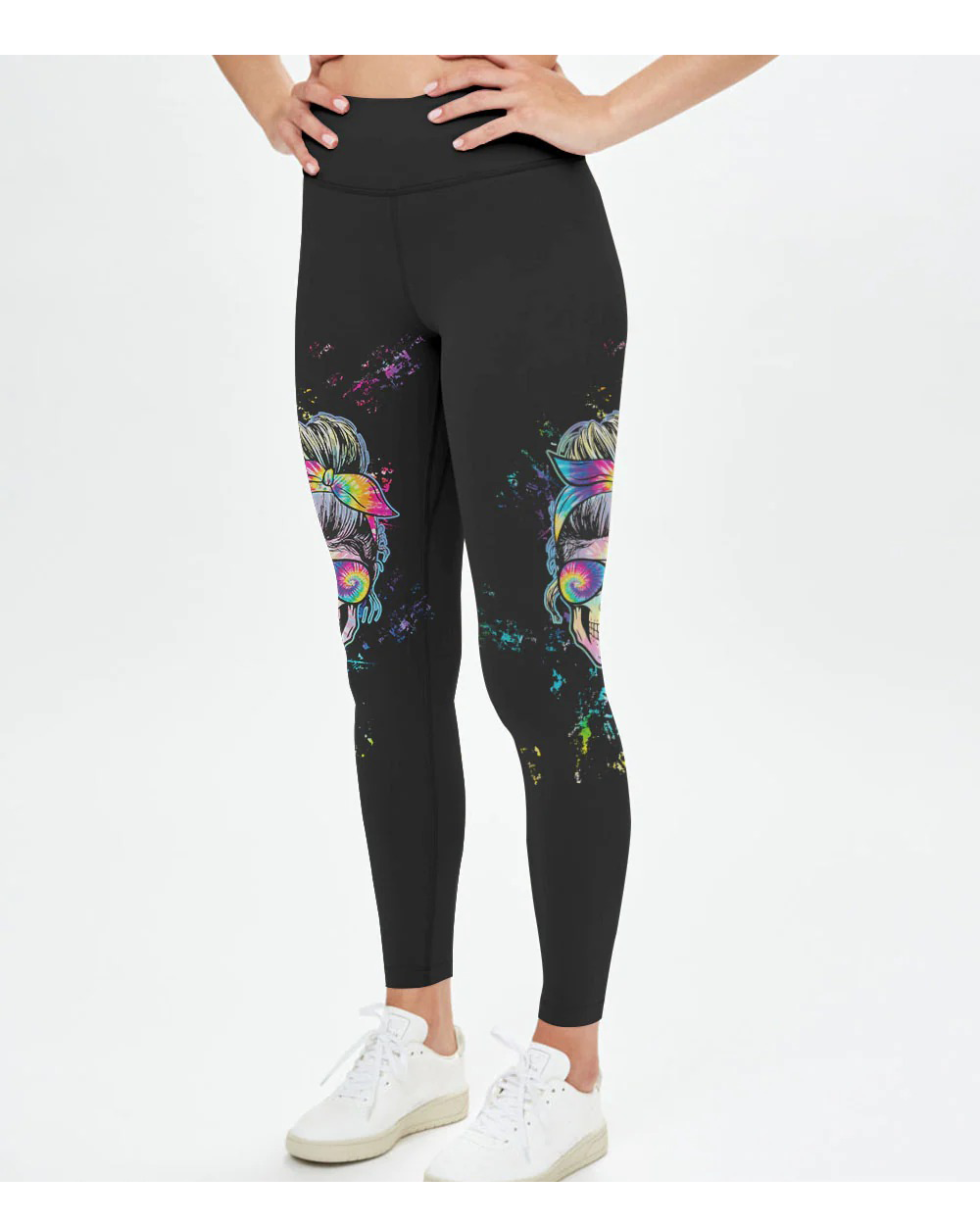 Next Time My Name Comes Out Of Your Mouth Colorful Skull Leggings