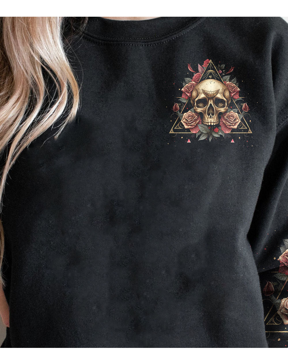 You Couldn't Handle Me Skull Roses Triangle Sweatshirt