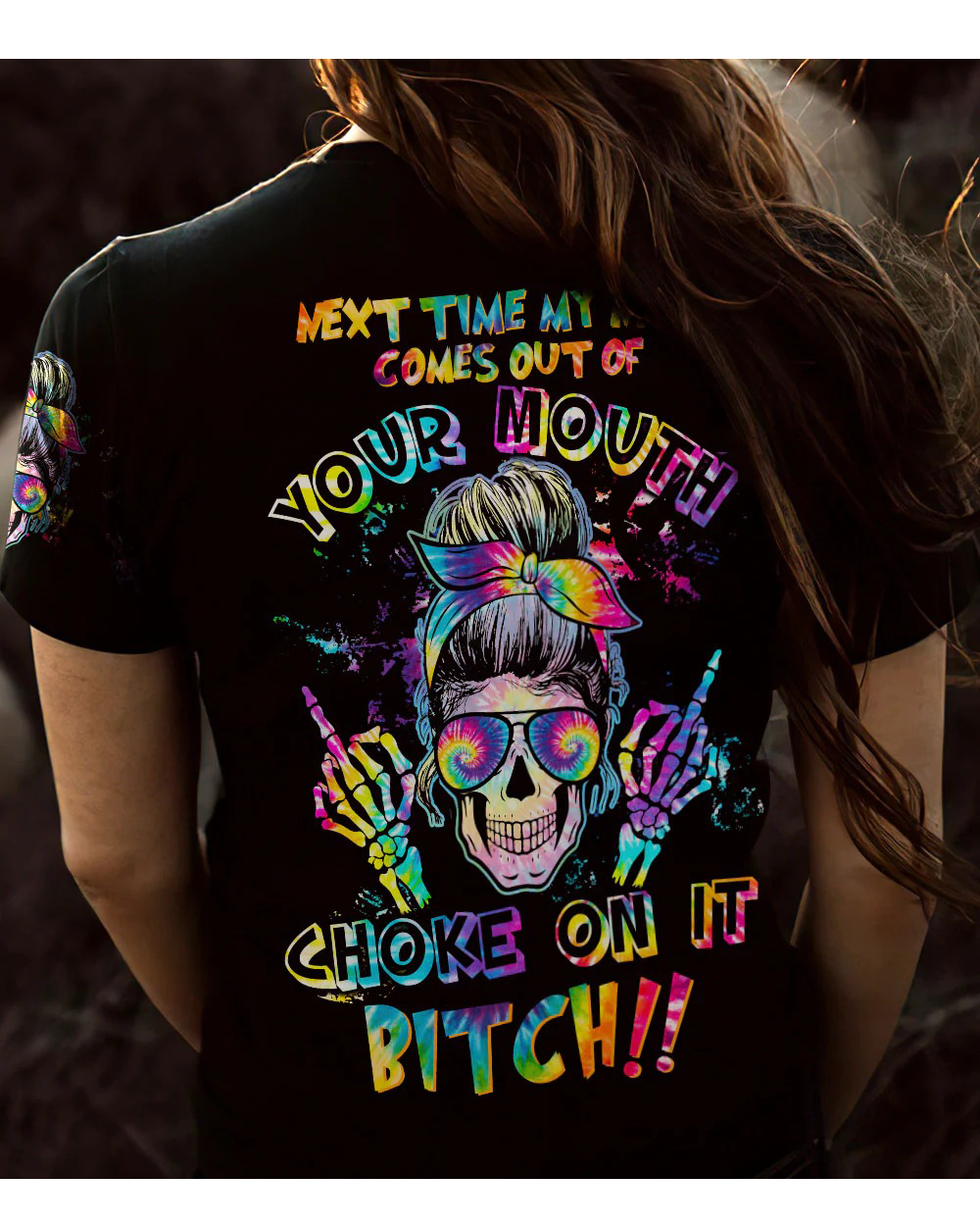 Next Time My Name Comes Out Of Your Mouth Colorful Skull T Shirt