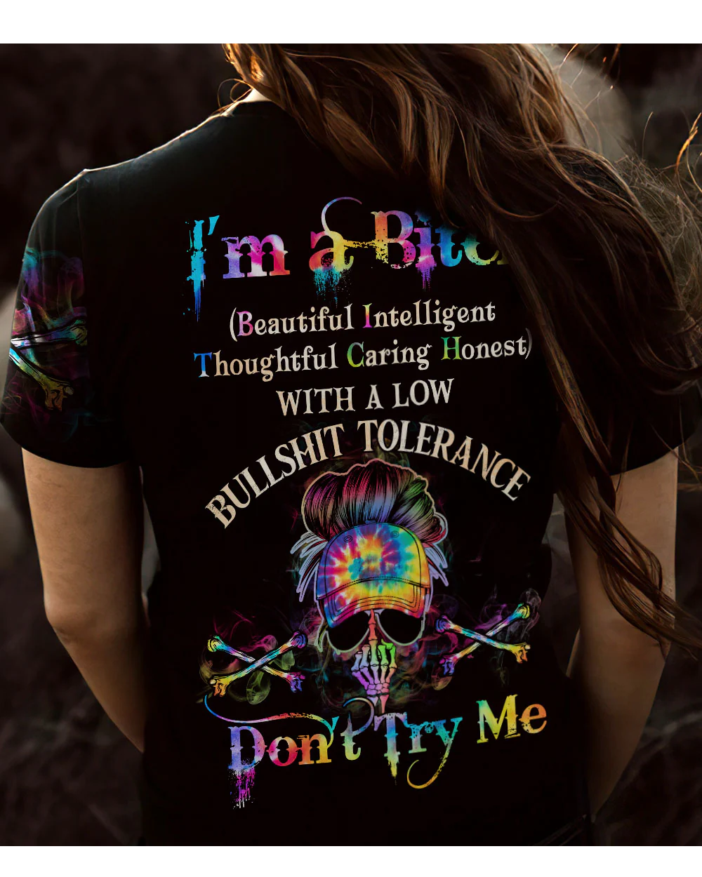 I'm A B Don't Try Me Skull Black 3D T Shirt