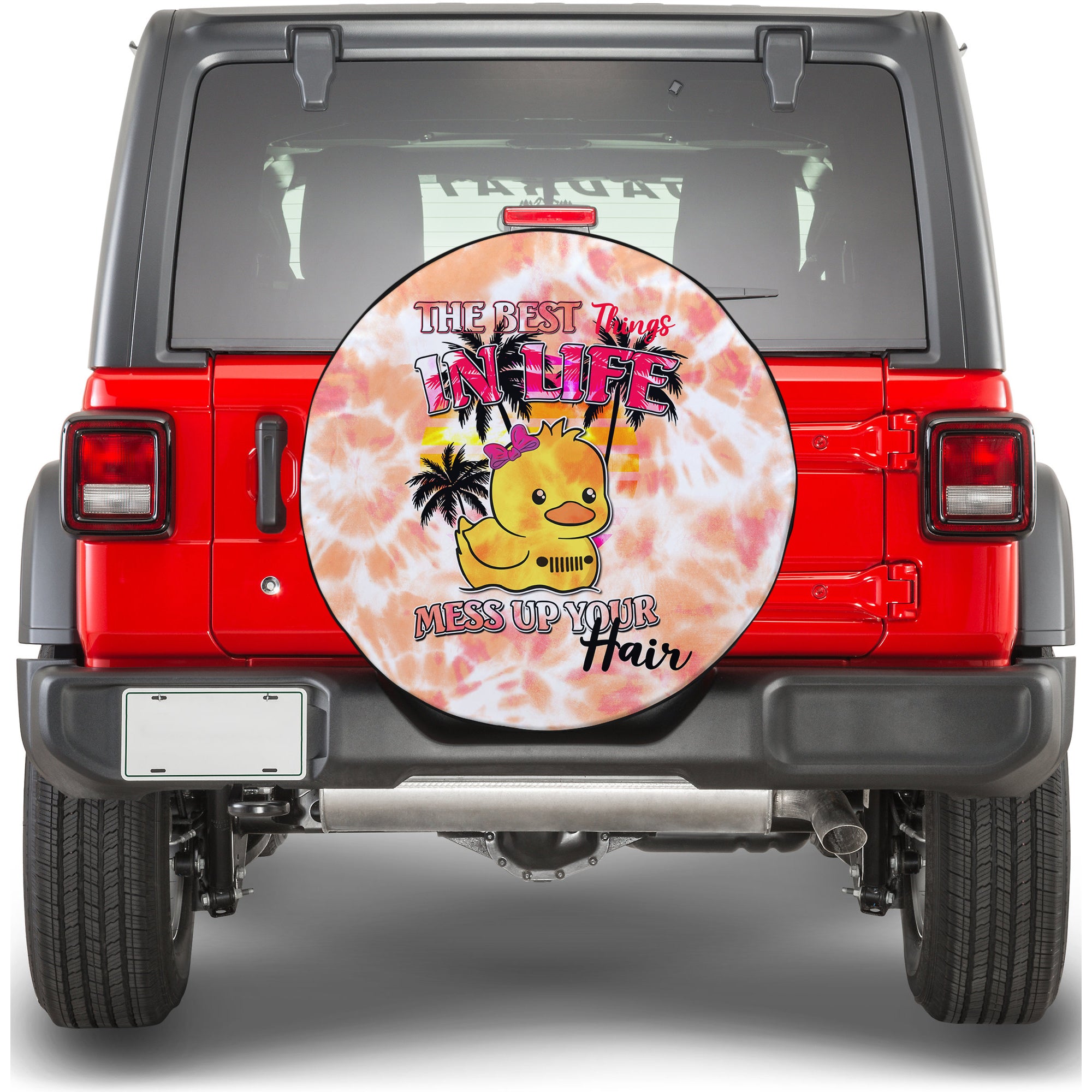 Orange Jeep Tie Dye Spare Tire Cover The Best Things In Life Mess Up Your TS06