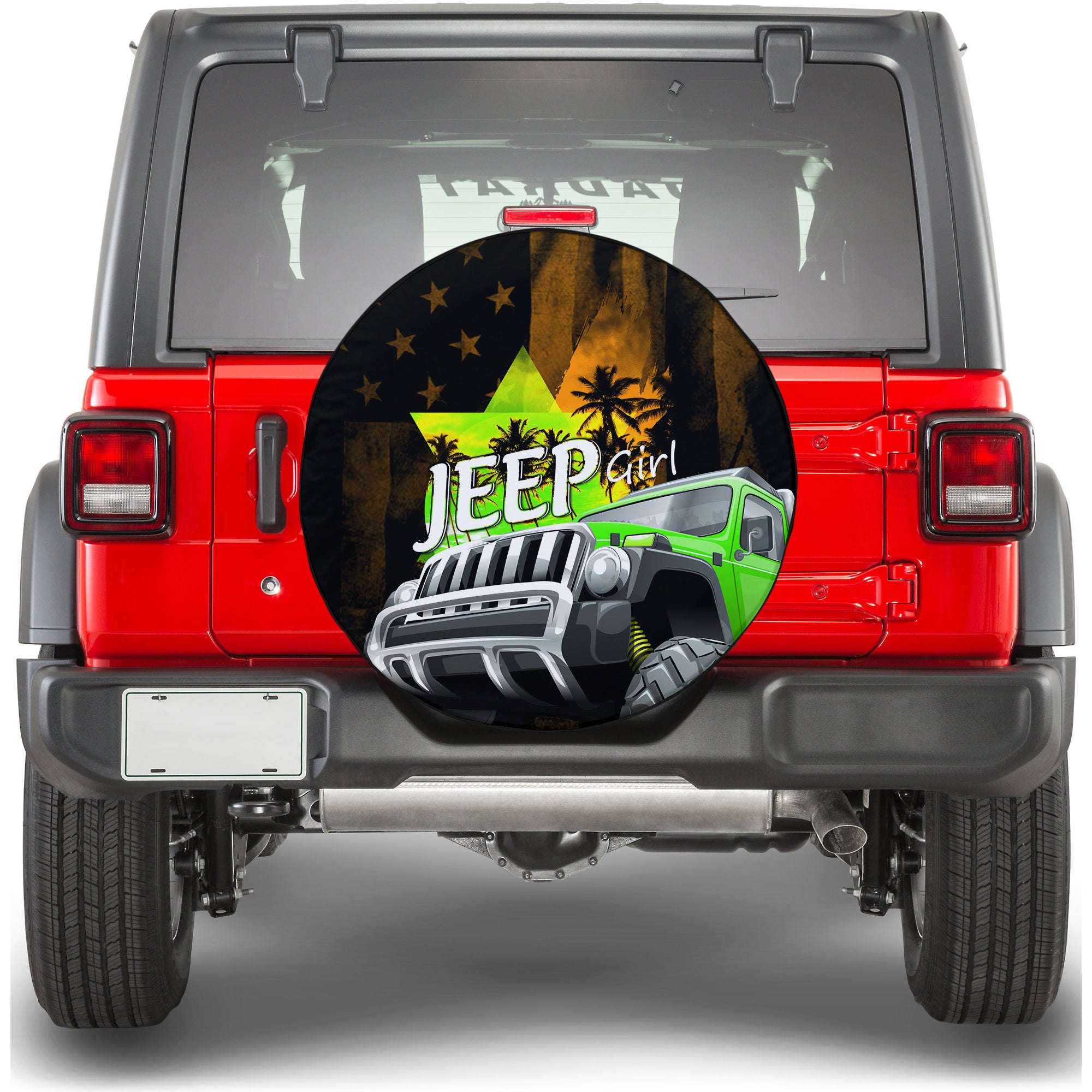 Orange Jeep Spare Tire Cover  You Can Go Fast, But I Can Go Anywhere TS06