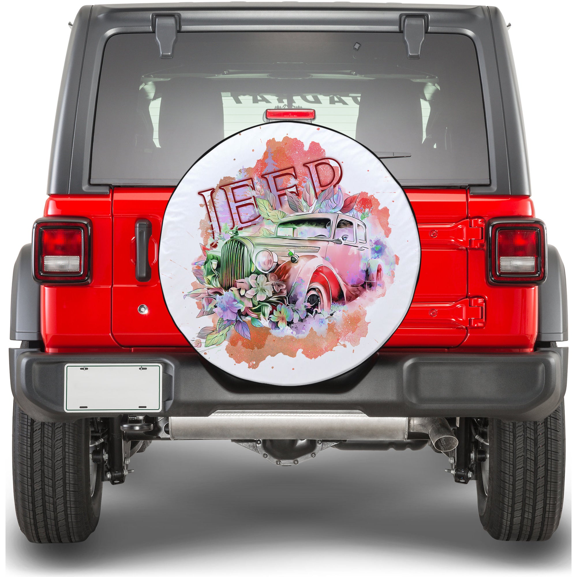 Orange Jeep Spare Tire Cover Not All Those Who Wander Are Lost TS06