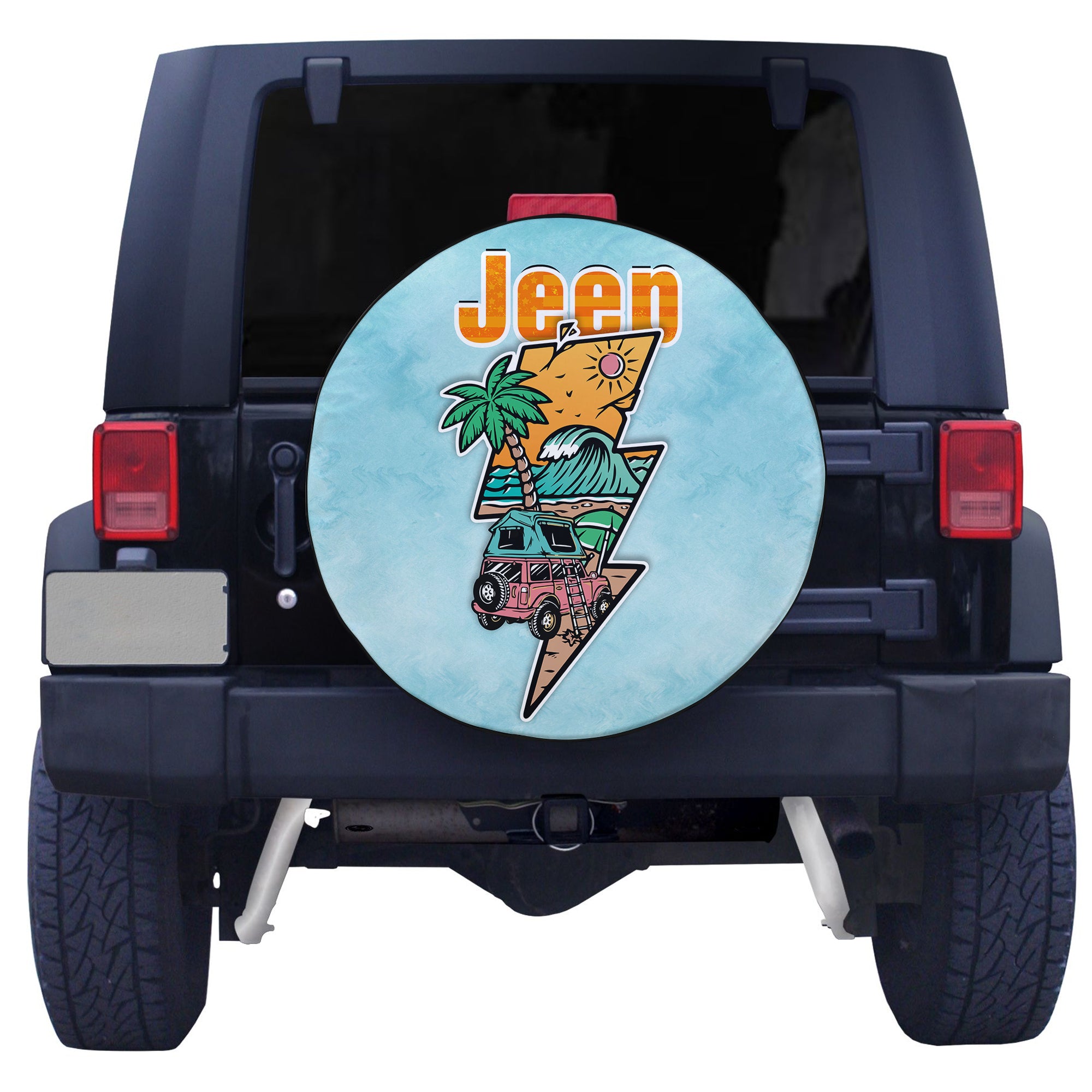 Jeep Camping Spare Tire Cover Catch A Wave TS06