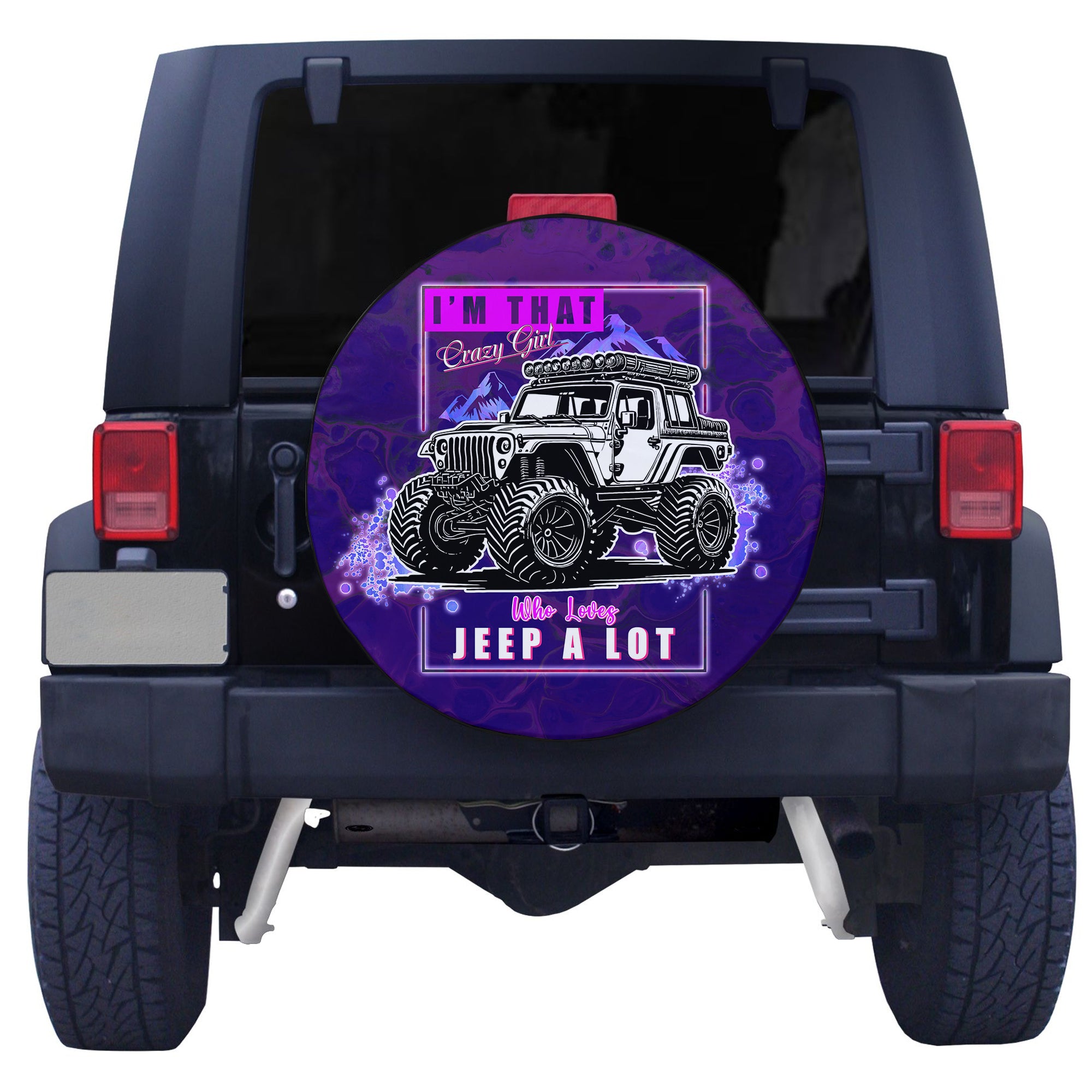 Purple Jeep Spare Tire Cover I'm That Crazy Girl Who Loves Jeep A Lot TS06