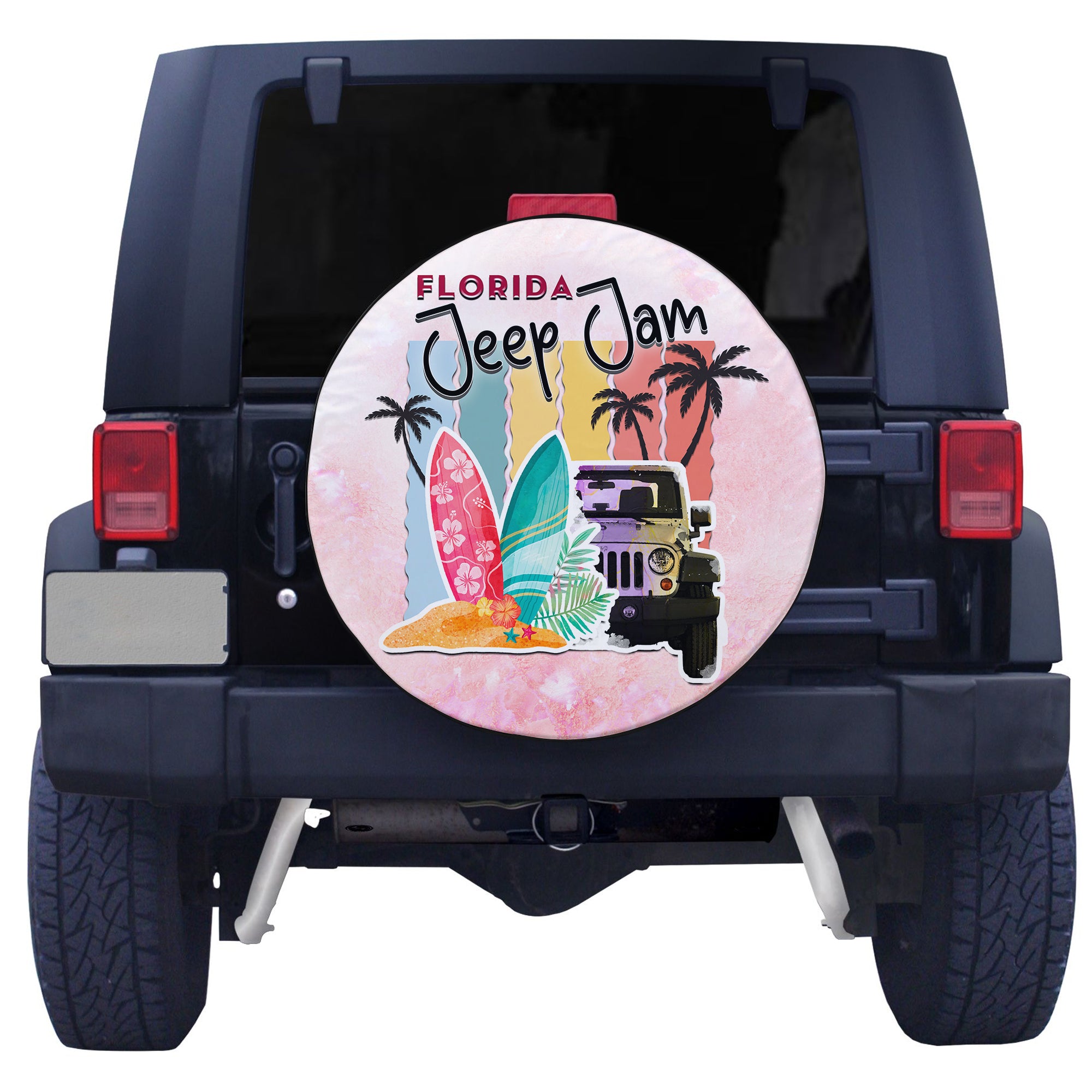 Florida Jeep Jam Spare Tire Cover Surf With Your Car TS06