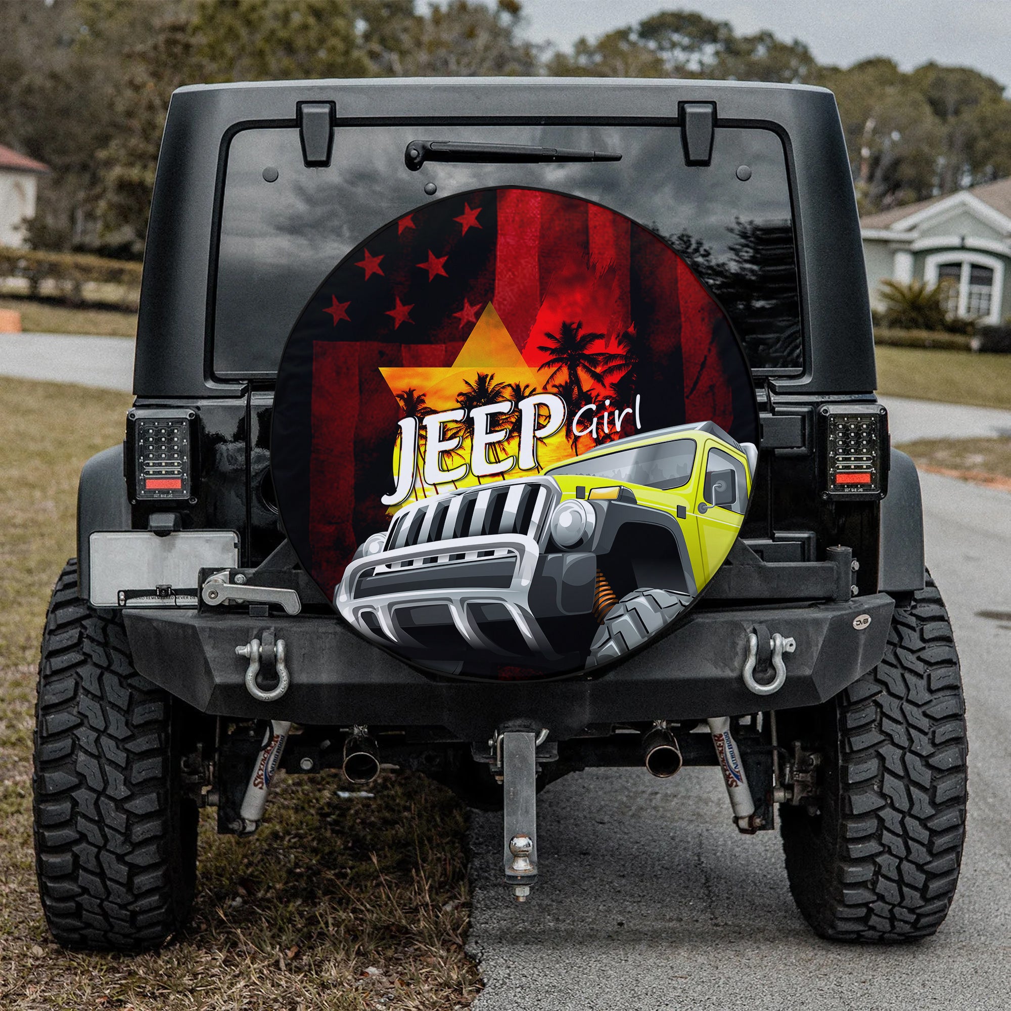 Red Jeep Spare Tire Cover  You Can Go Fast, But I Can Go Anywhere TS06