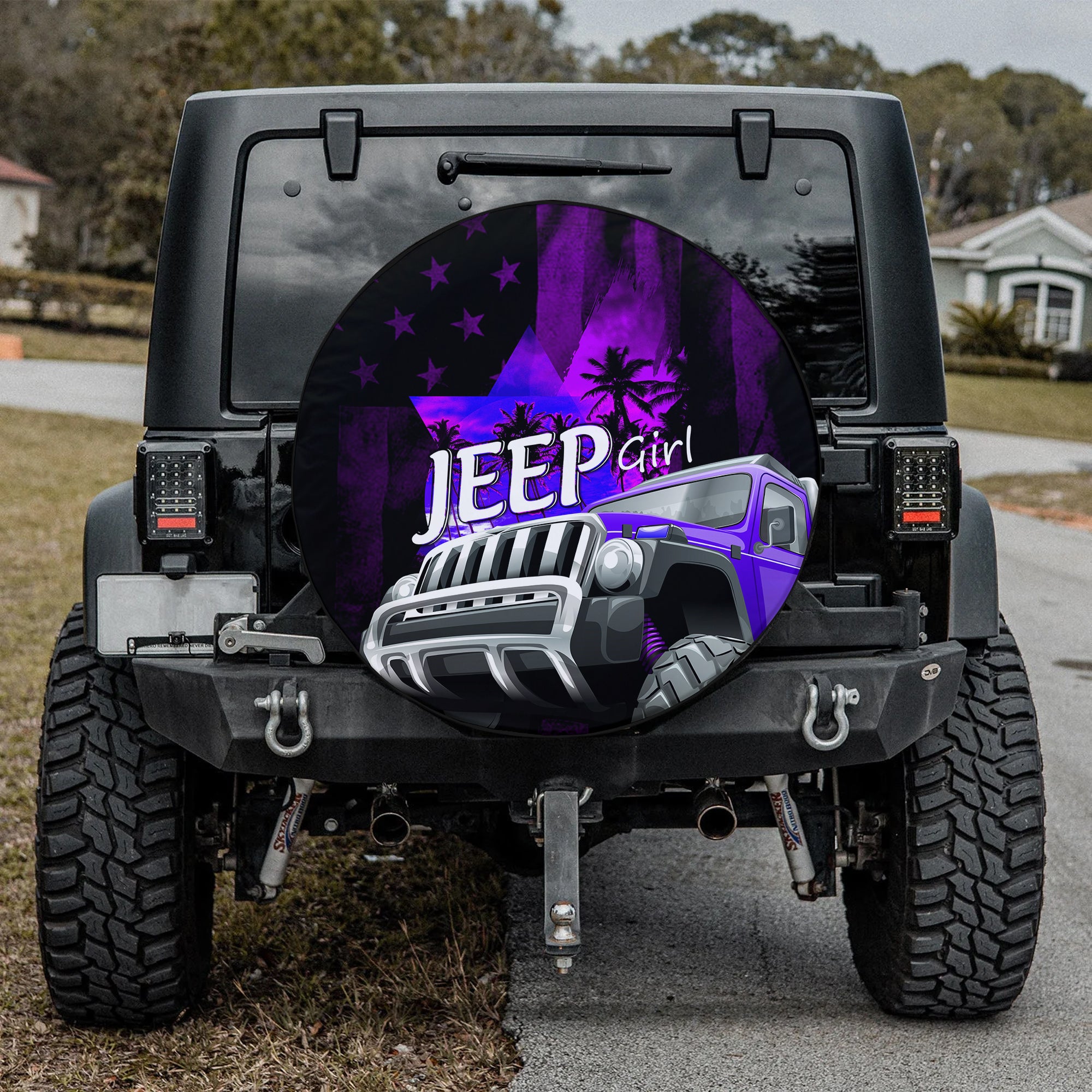 Purple Jeep Spare Tire Cover  You Can Go Fast, But I Can Go Anywhere TS06