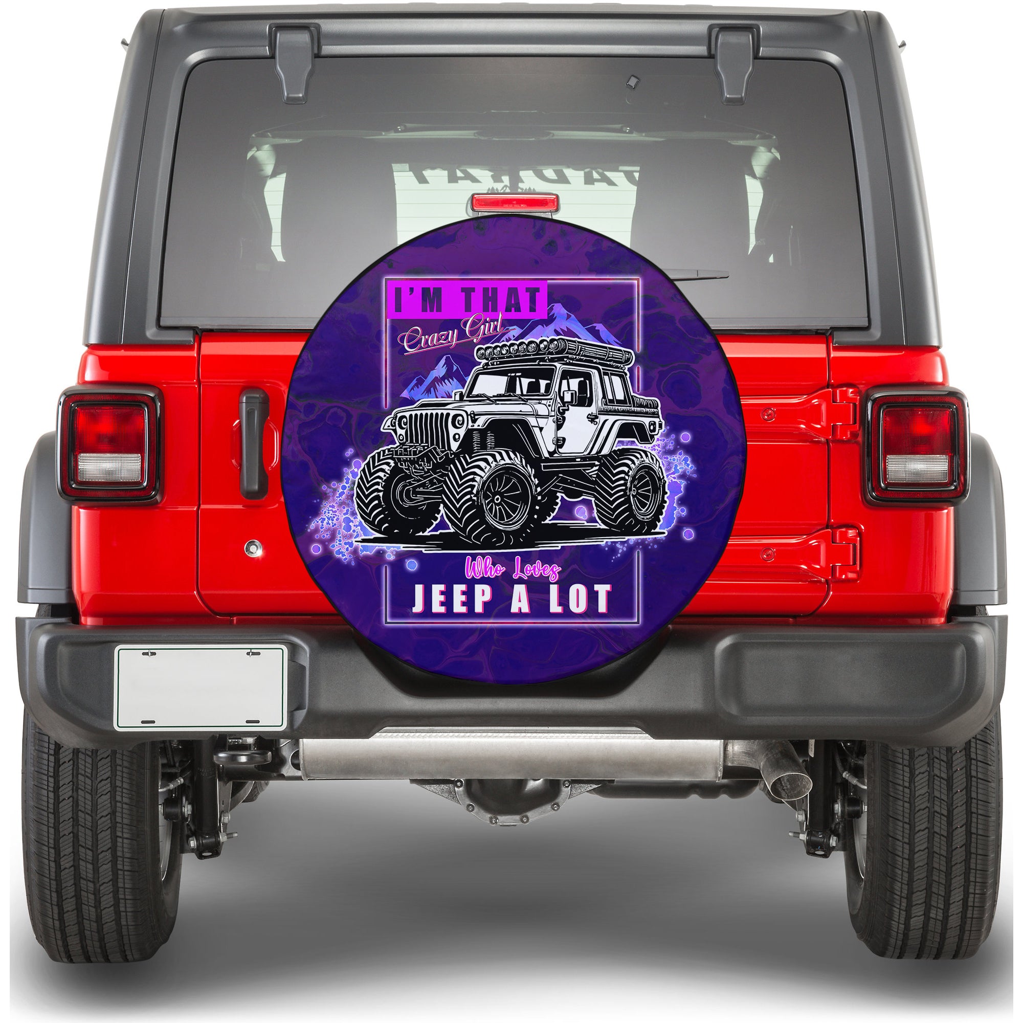 Purple Jeep Spare Tire Cover I'm That Crazy Girl Who Loves Jeep A Lot TS06