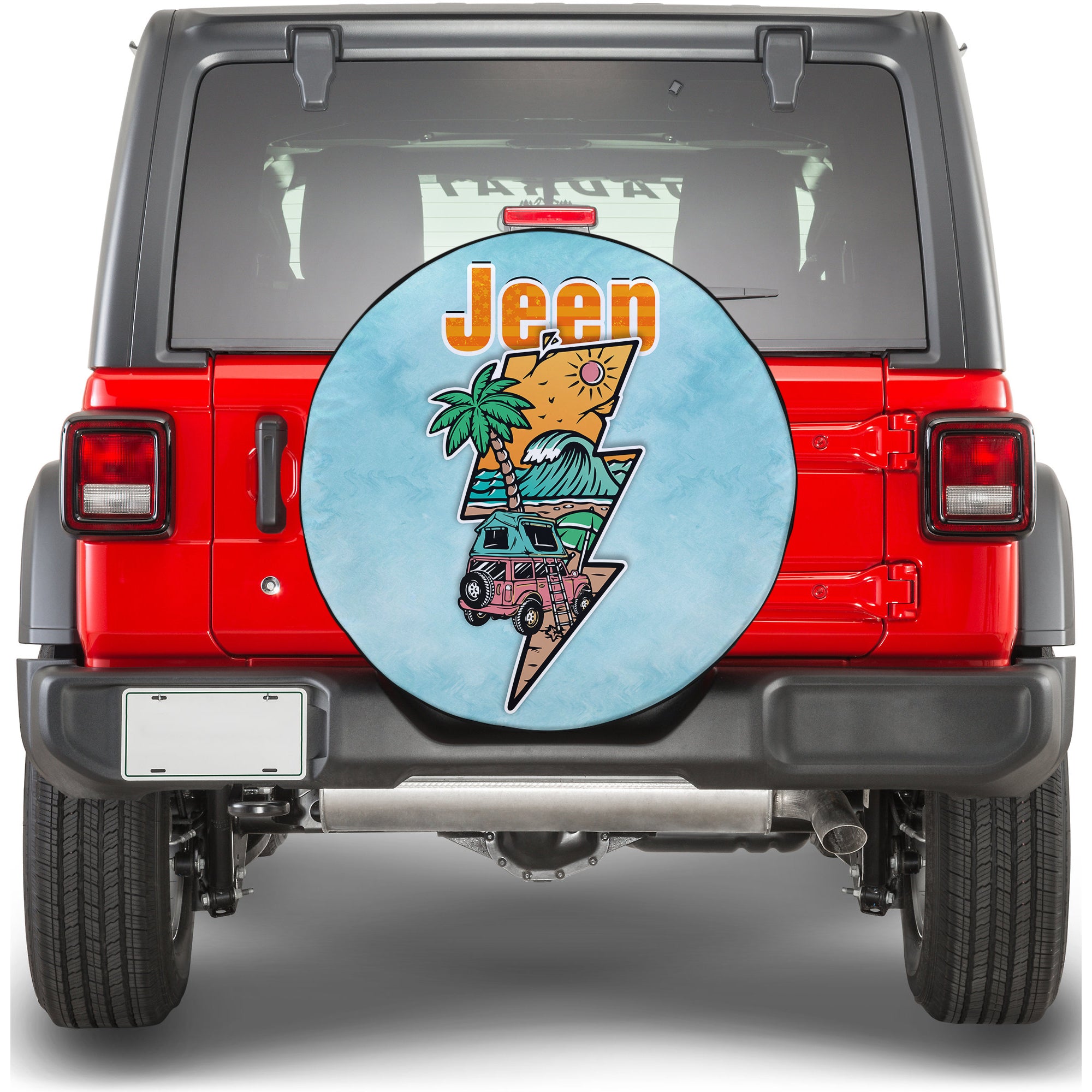 Jeep Camping Spare Tire Cover Catch A Wave TS06