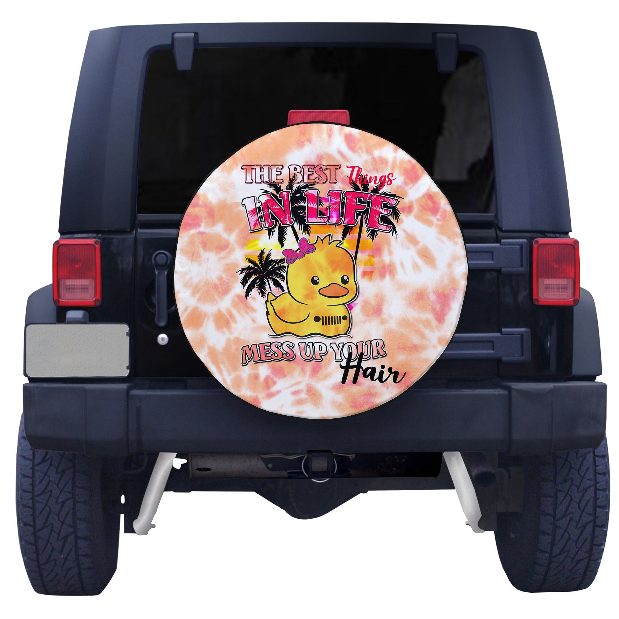 Orange Jeep Tie Dye Spare Tire Cover The Best Things In Life Mess Up Your TS06