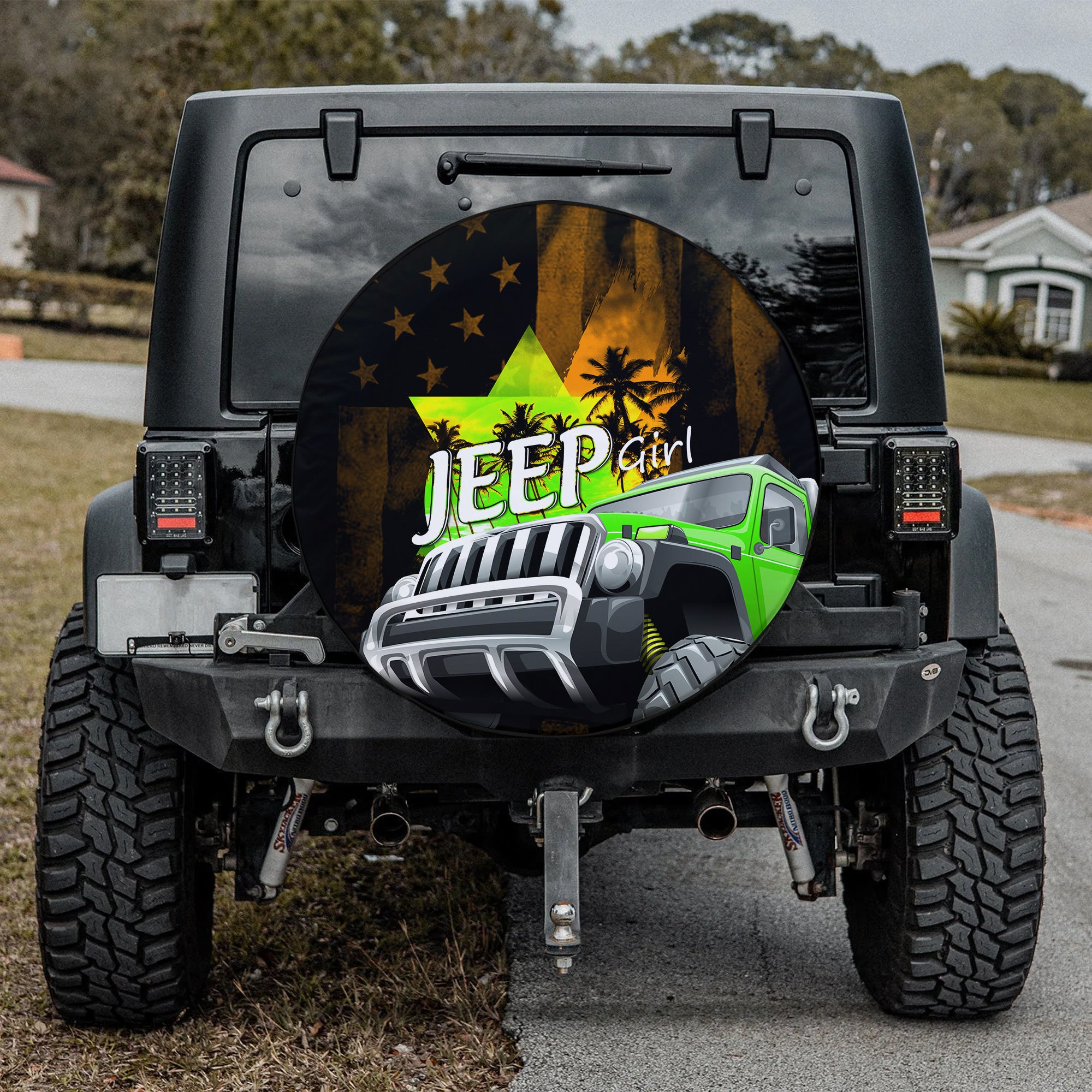 Orange Jeep Spare Tire Cover  You Can Go Fast, But I Can Go Anywhere TS06