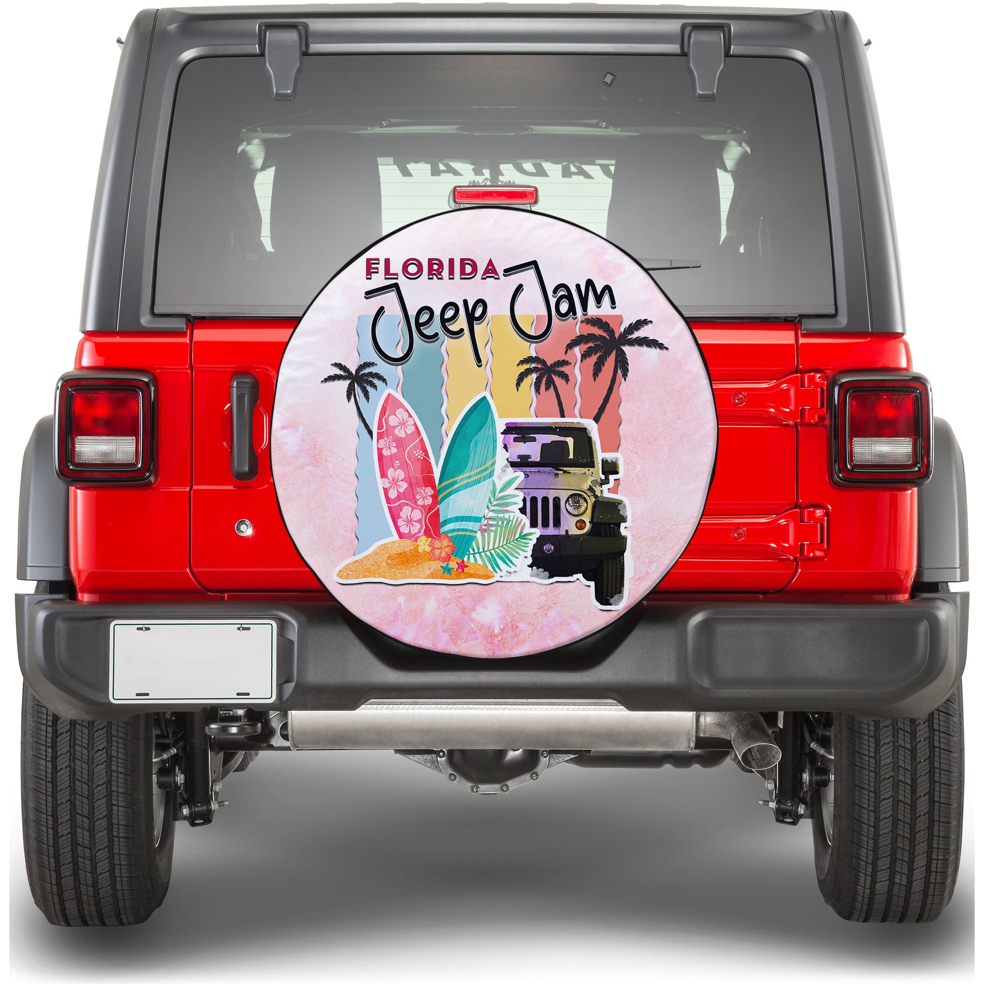 Florida Jeep Jam Spare Tire Cover Surf With Your Car TS06