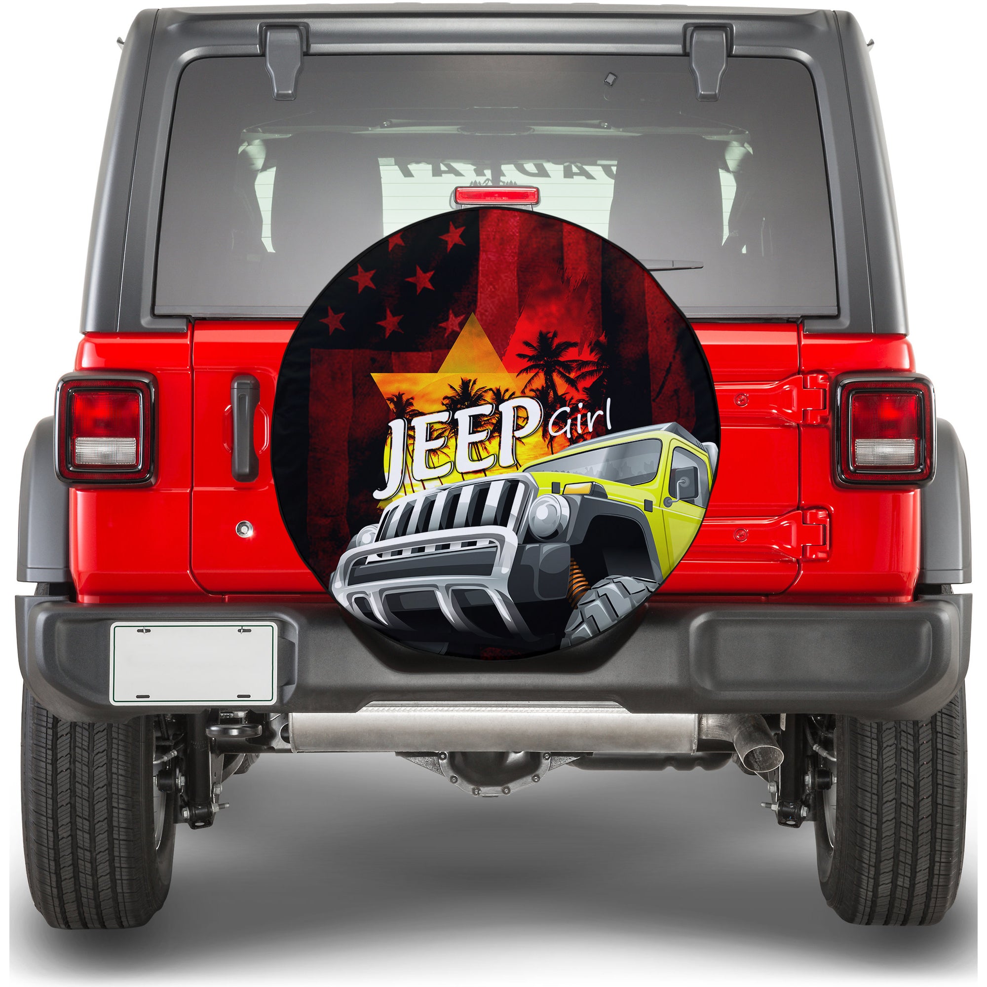 Red Jeep Spare Tire Cover  You Can Go Fast, But I Can Go Anywhere TS06