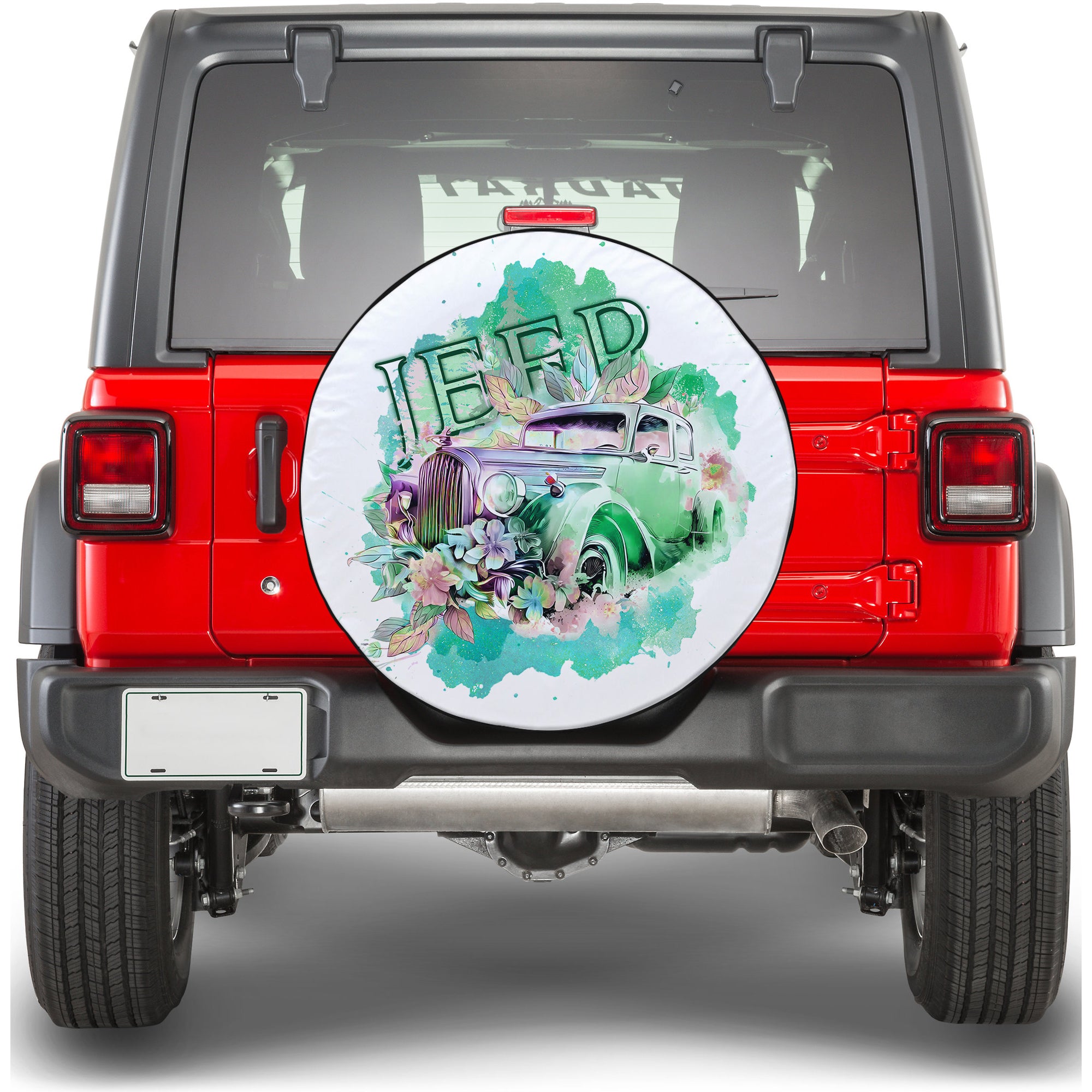 Green Jeep Spare Tire Cover Not All Those Who Wander Are Lost TS06